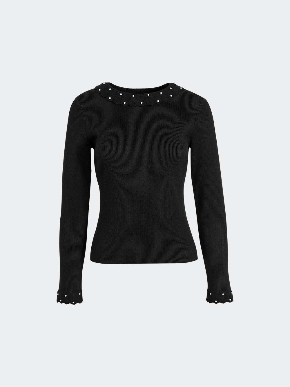 Pearl Embellished Knit Top