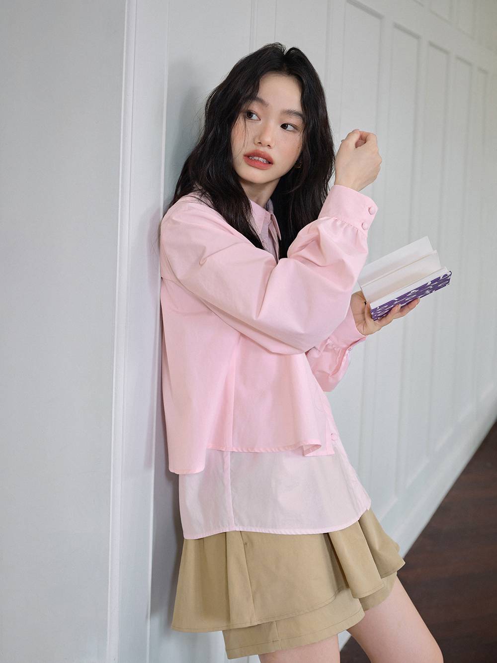 Pink Layered Look Blouse