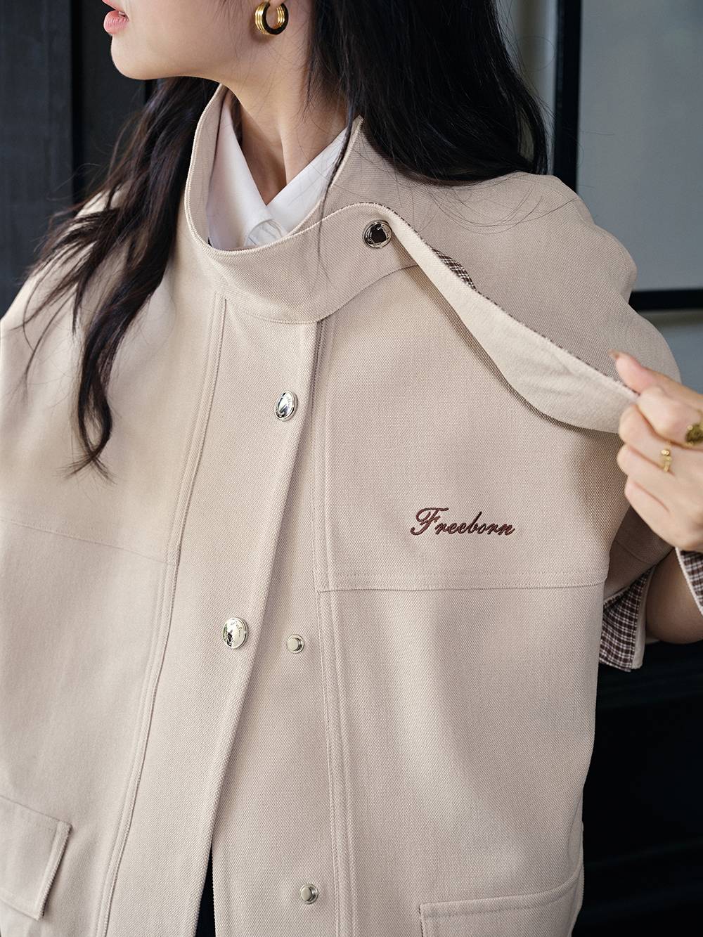 Plaid Spliced Jacket