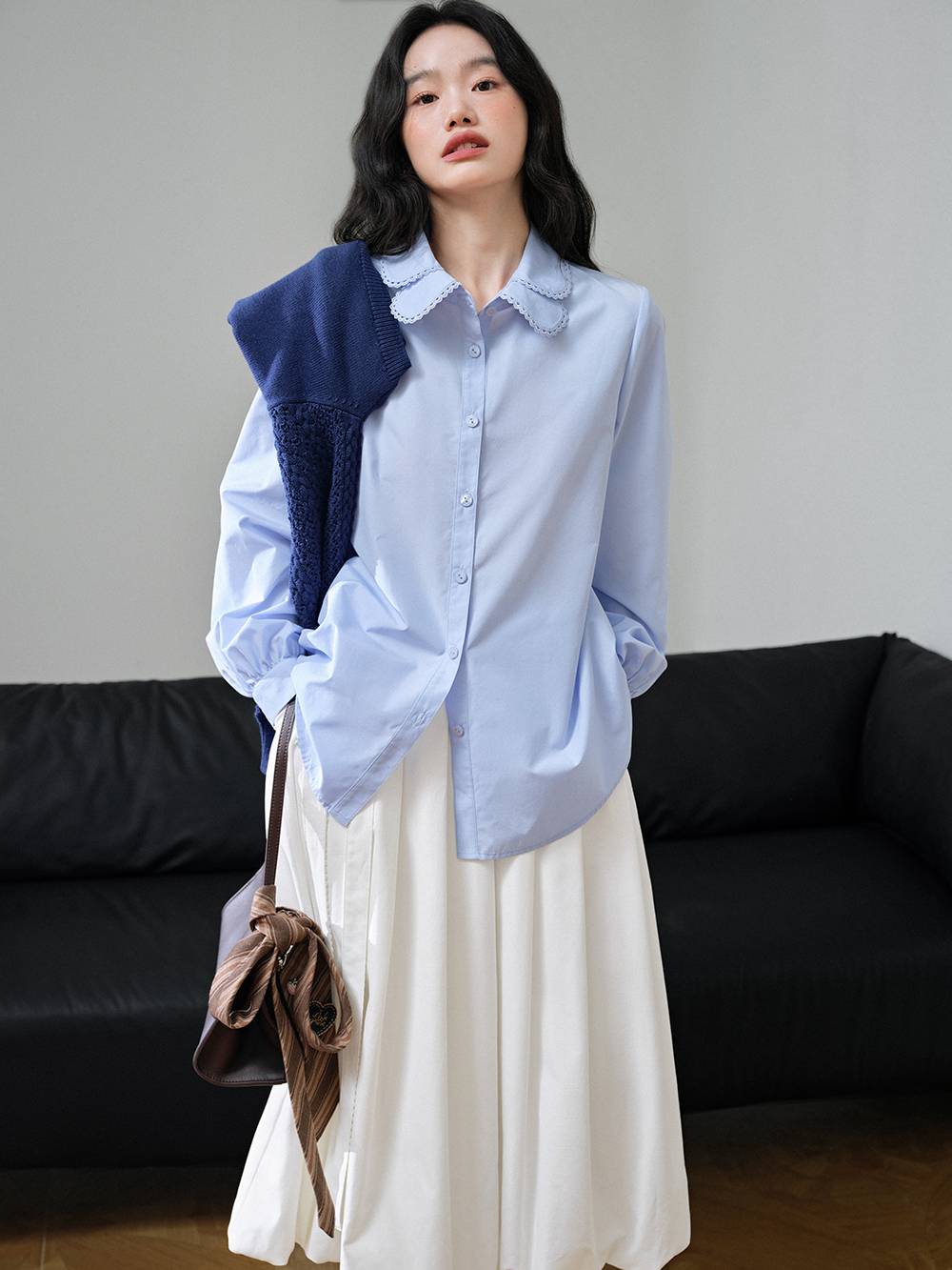 Open Front Cropped Top and Shirt