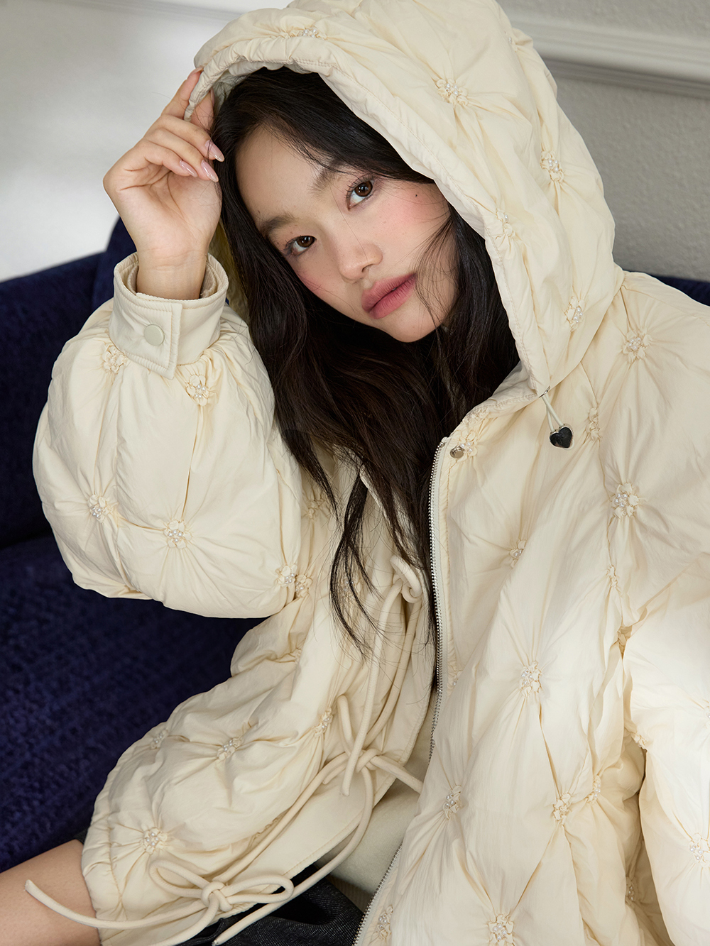 Hooded Bow Puffer Jacket