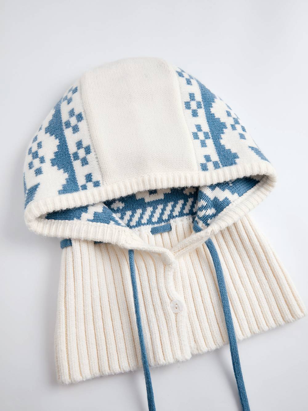 Hooded Scarf and Cable Knit Sweater