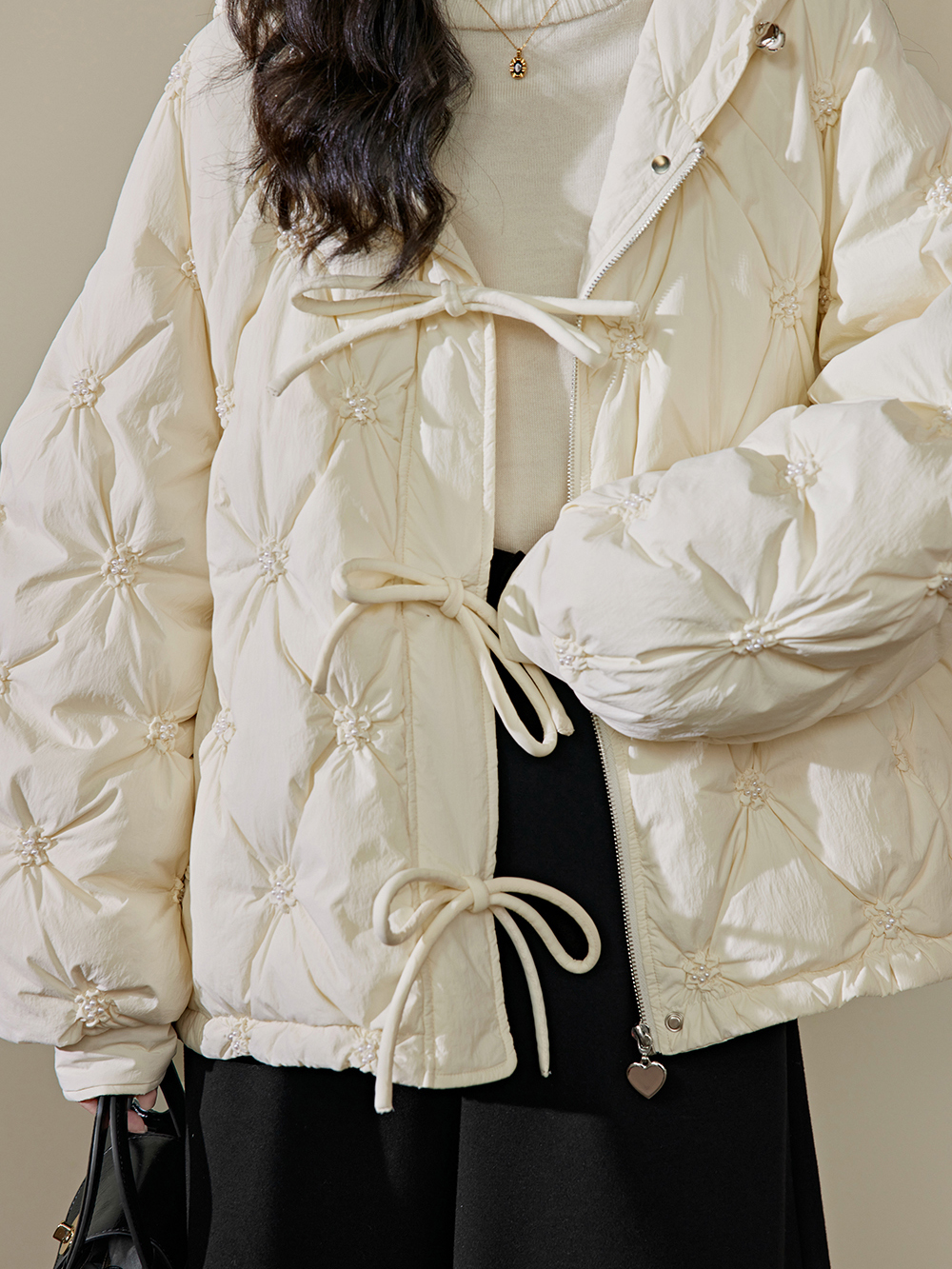 Hooded Bow Puffer Jacket
