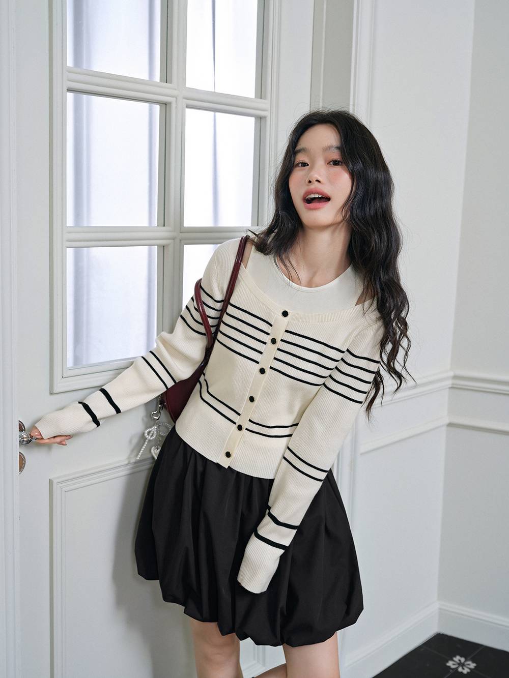 Striped Cardigan and Dress