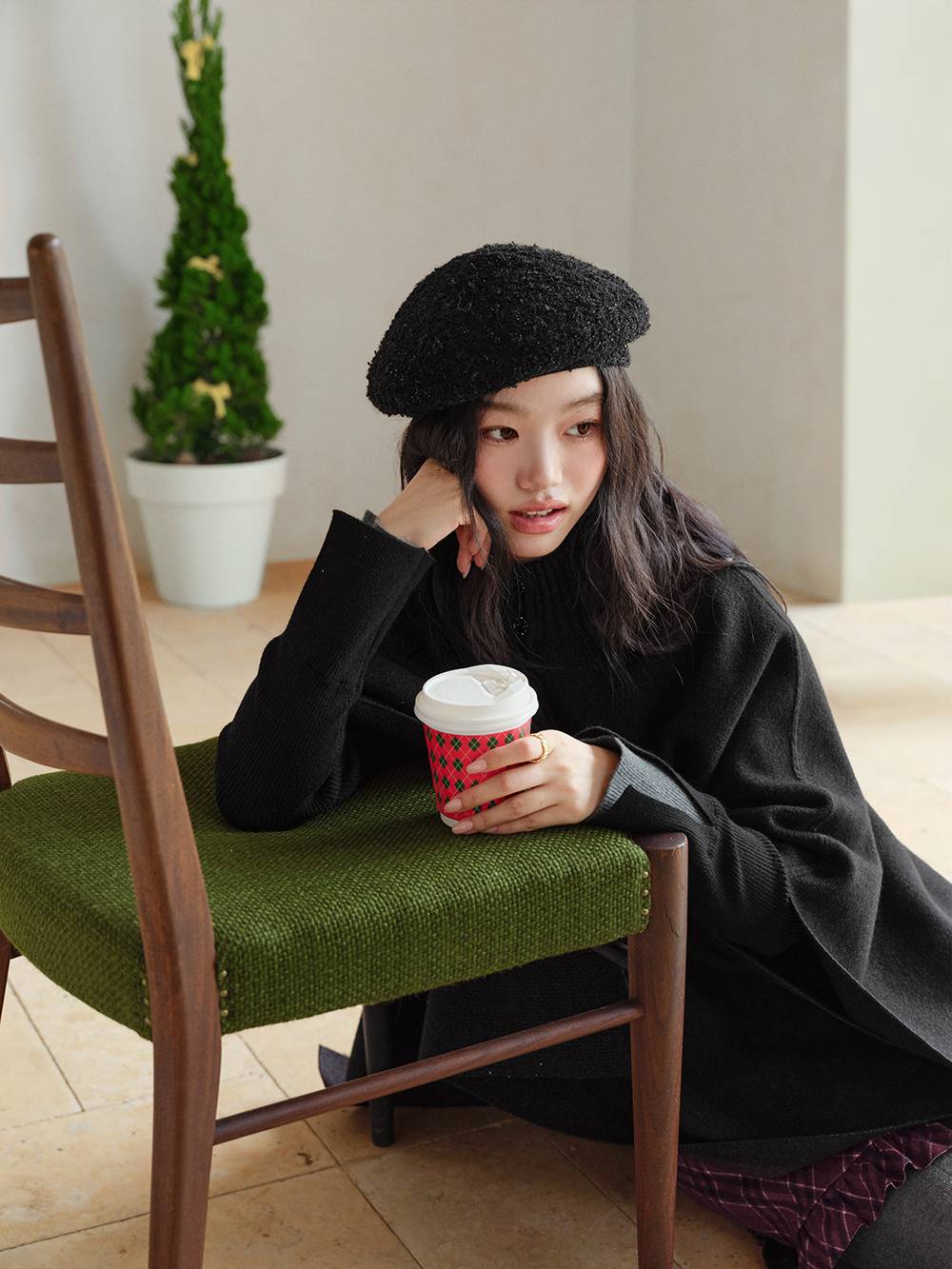 Mock Neck Cape Sweater