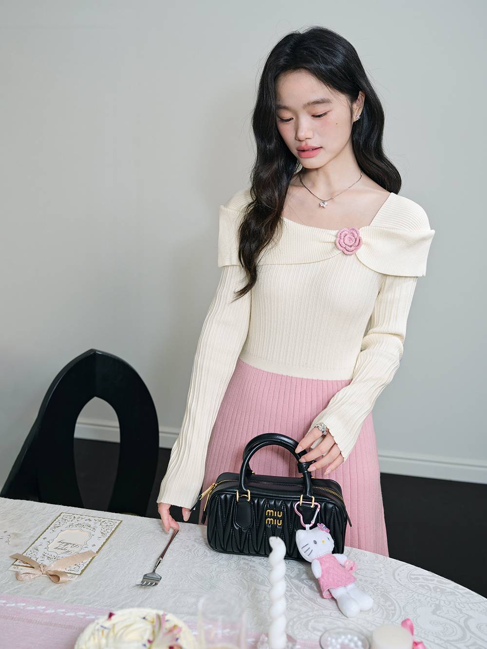 Two-Tone White-Pink Dress