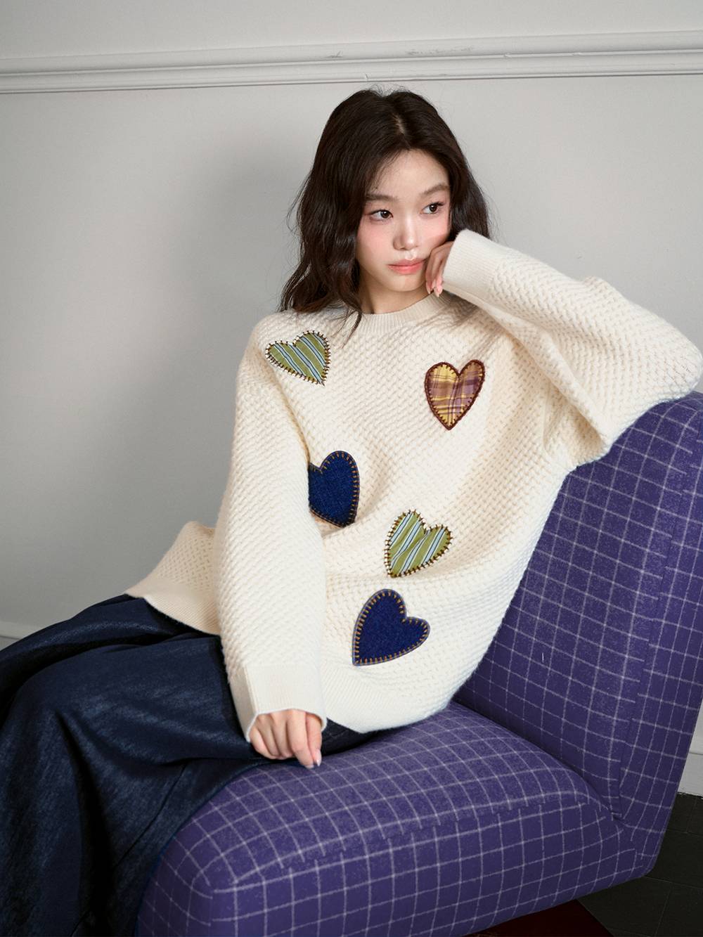 Heart-Shaped Embroidered Sweater