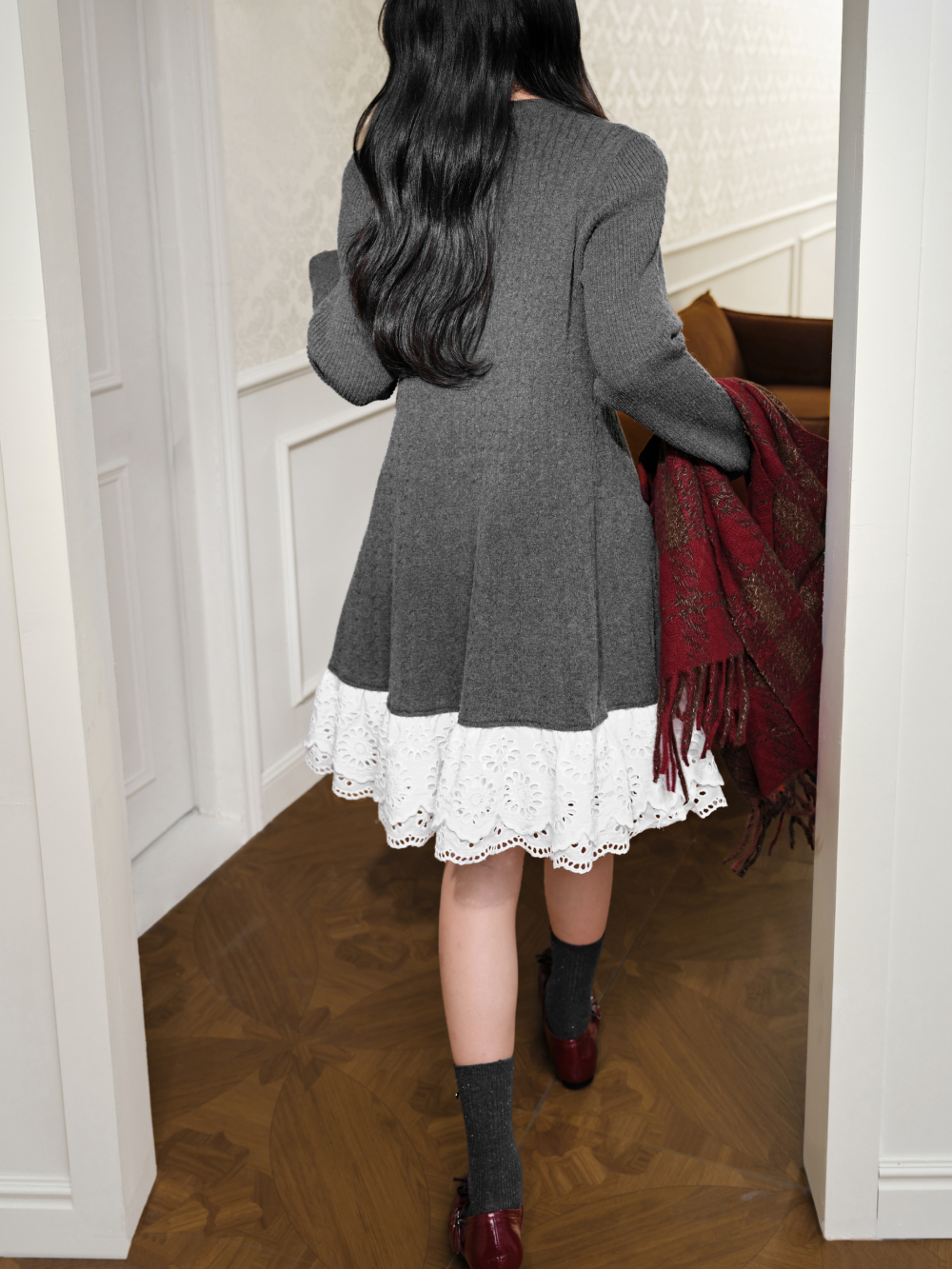 Layered Lace Hem Dress