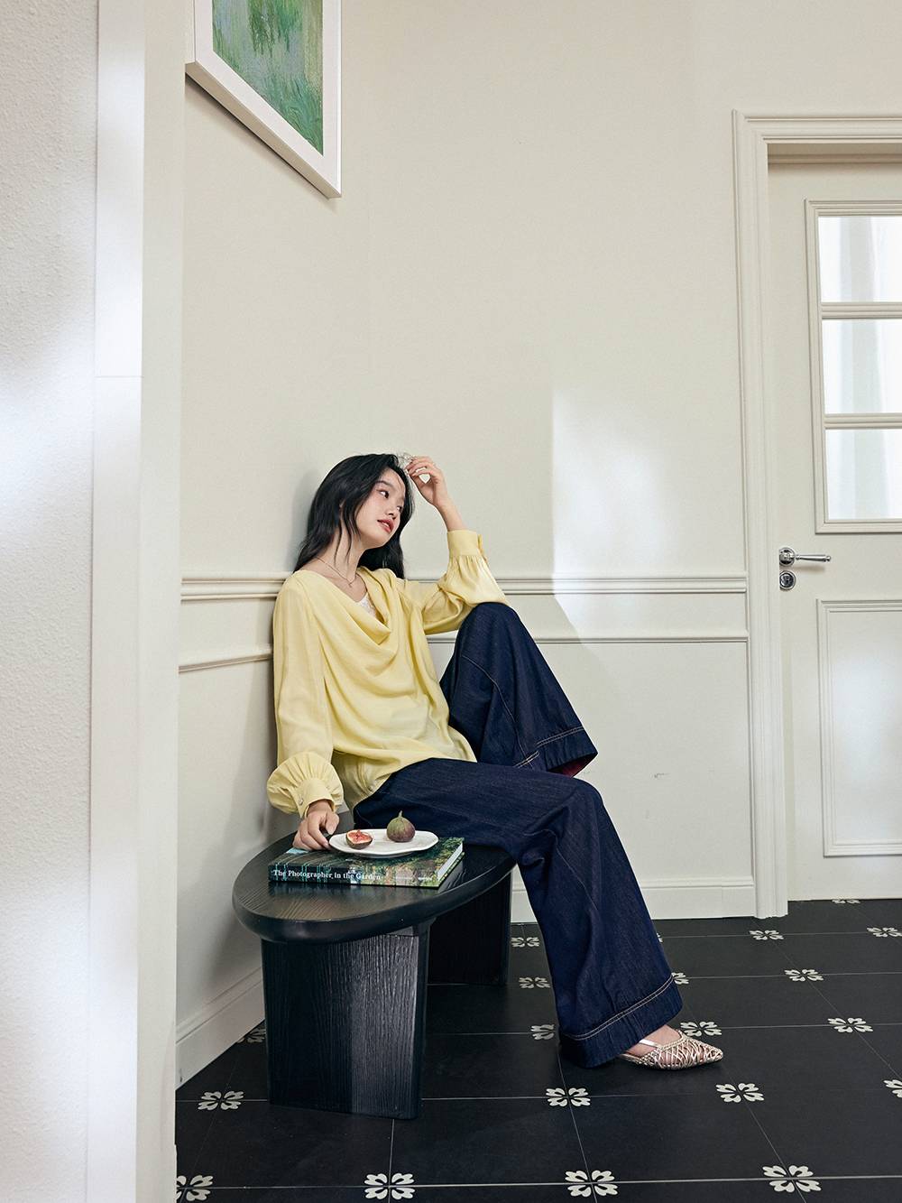 Cowl Neck Long-sleeve Top