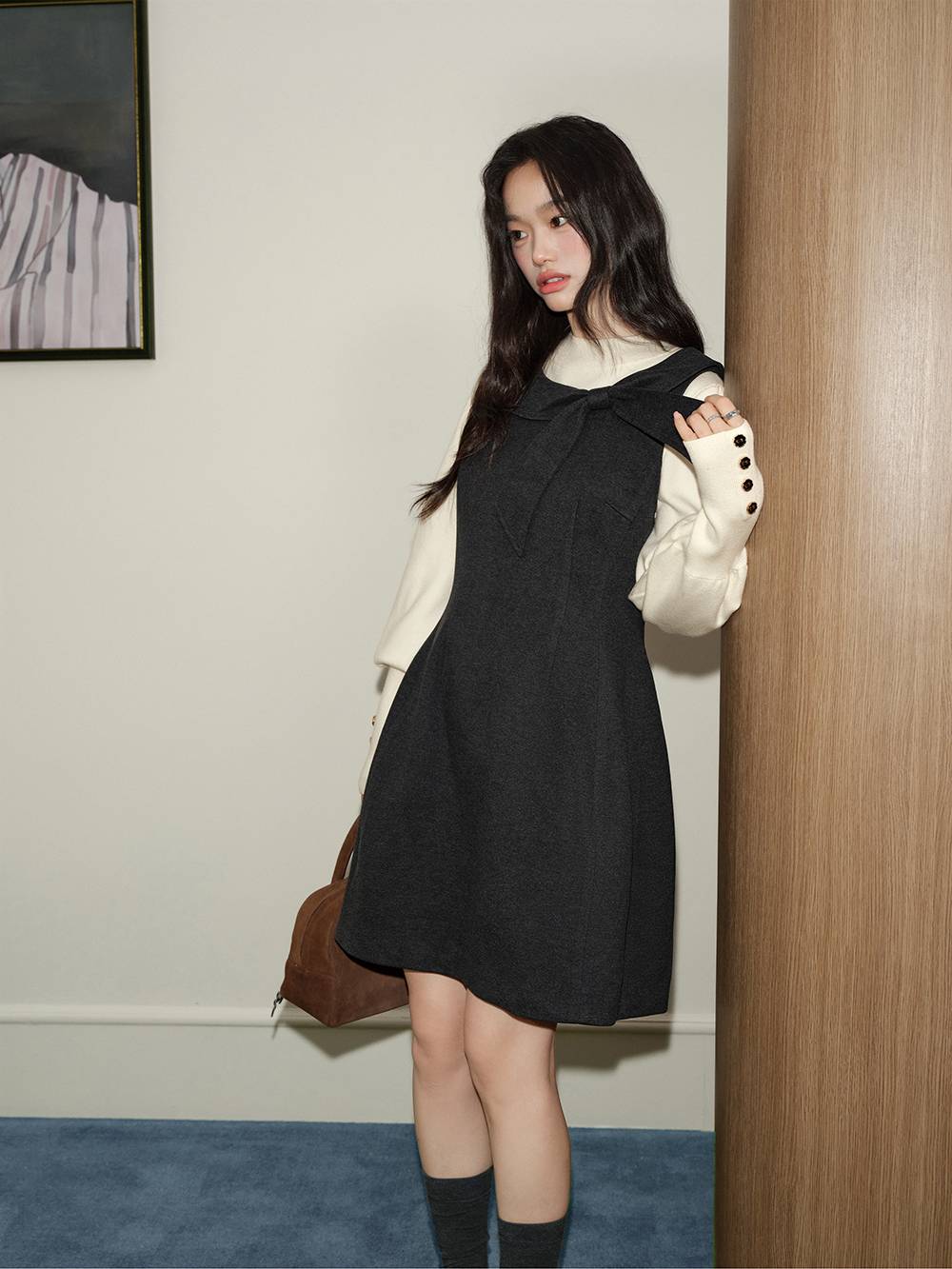 Sleeveless Bow Neck Dress