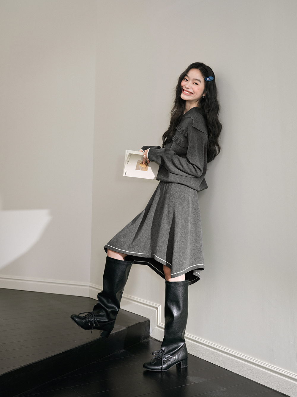 Sailor Collar Knit Dress