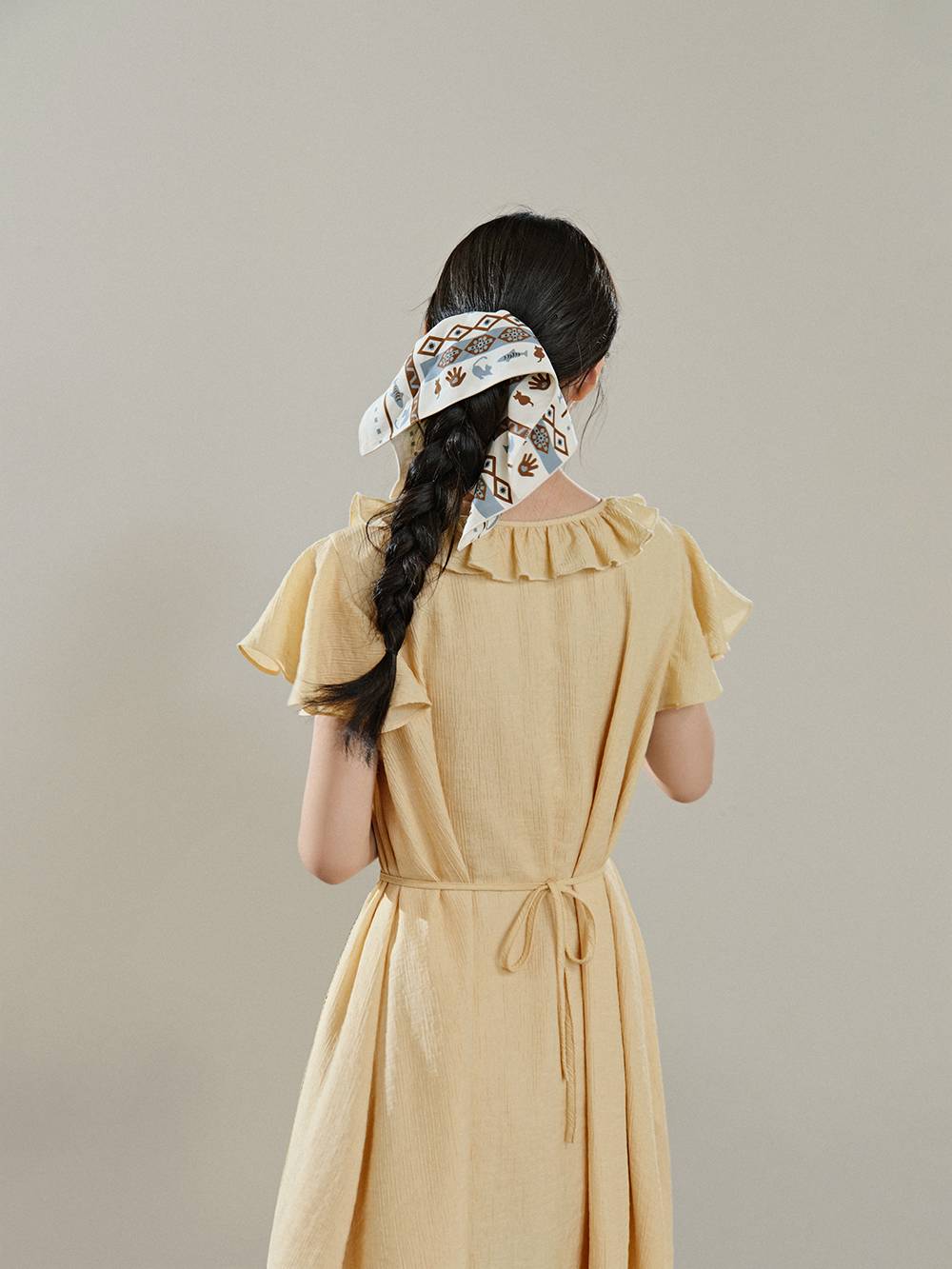 Ruffled V-Neck Dress