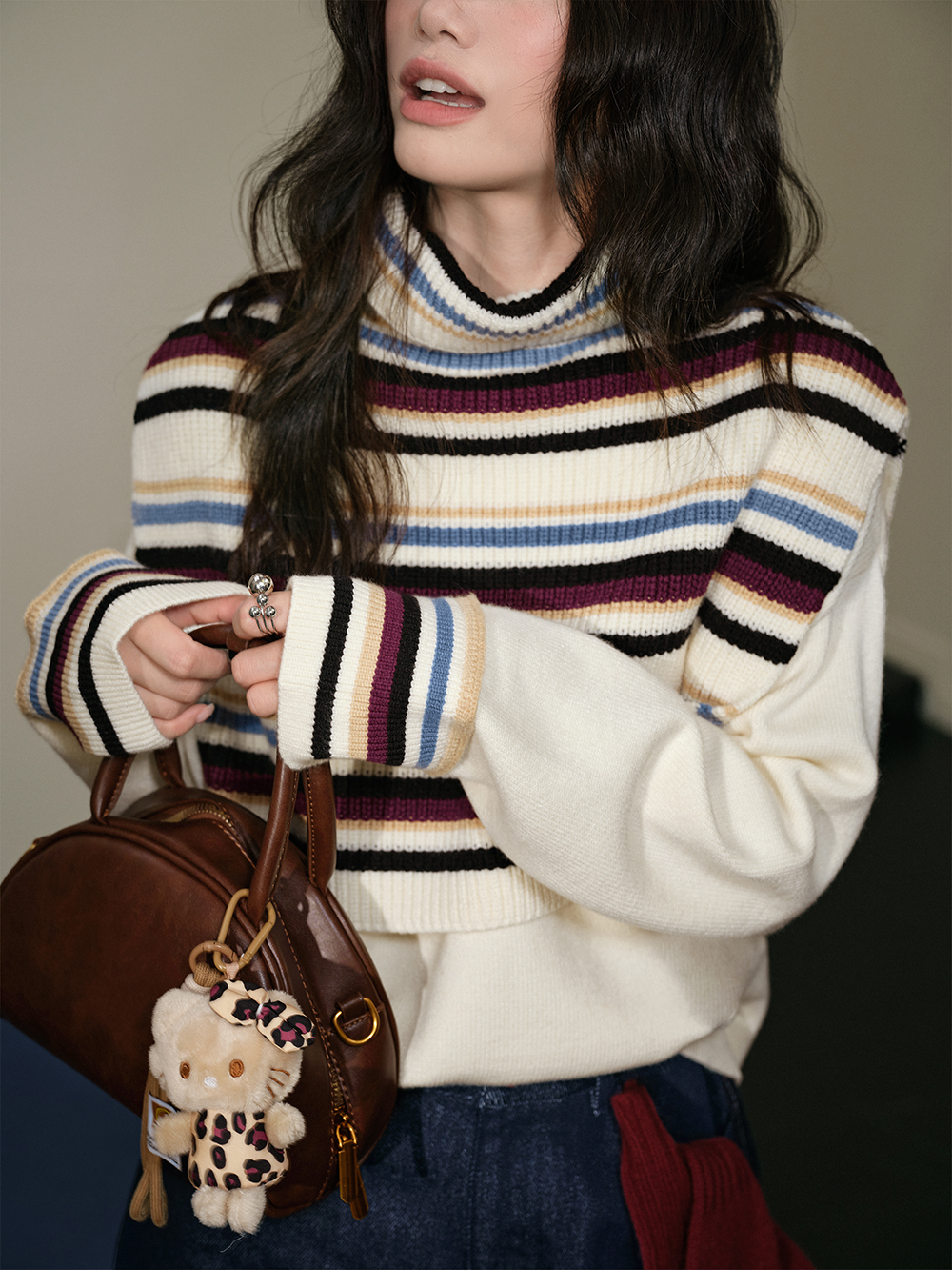 Striped Cape Sweater