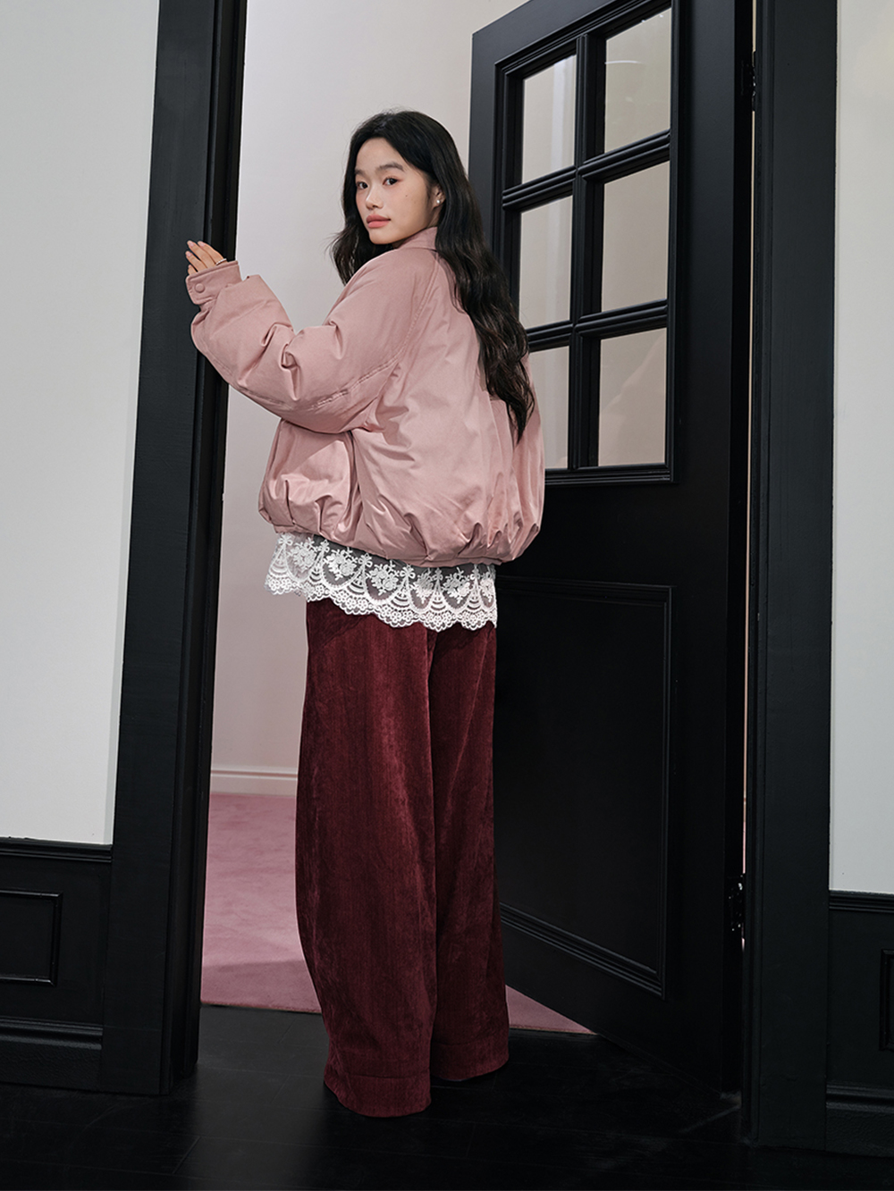 Belted Folded-hem Pants