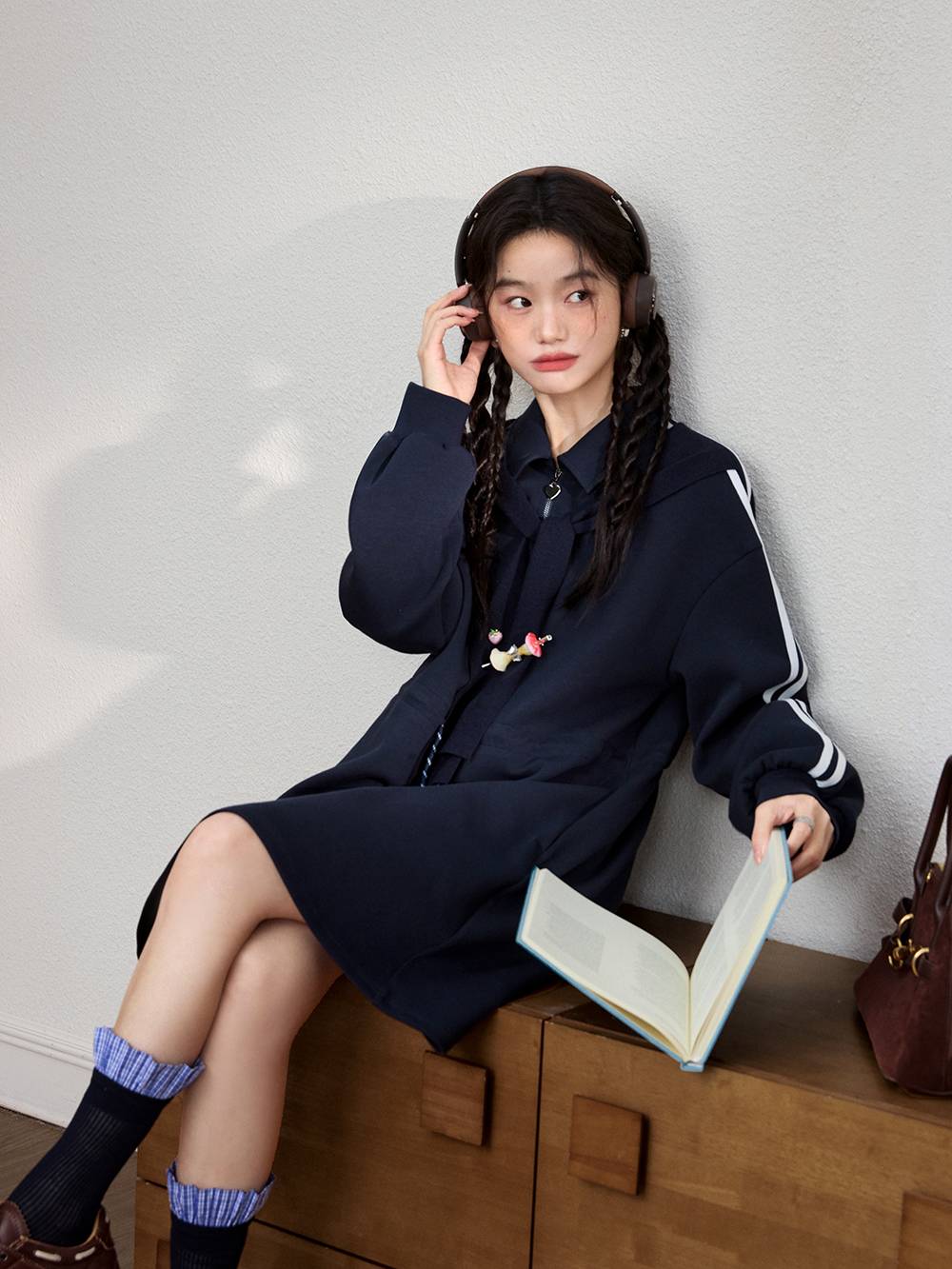 Layered Look Sweatshirt Dress