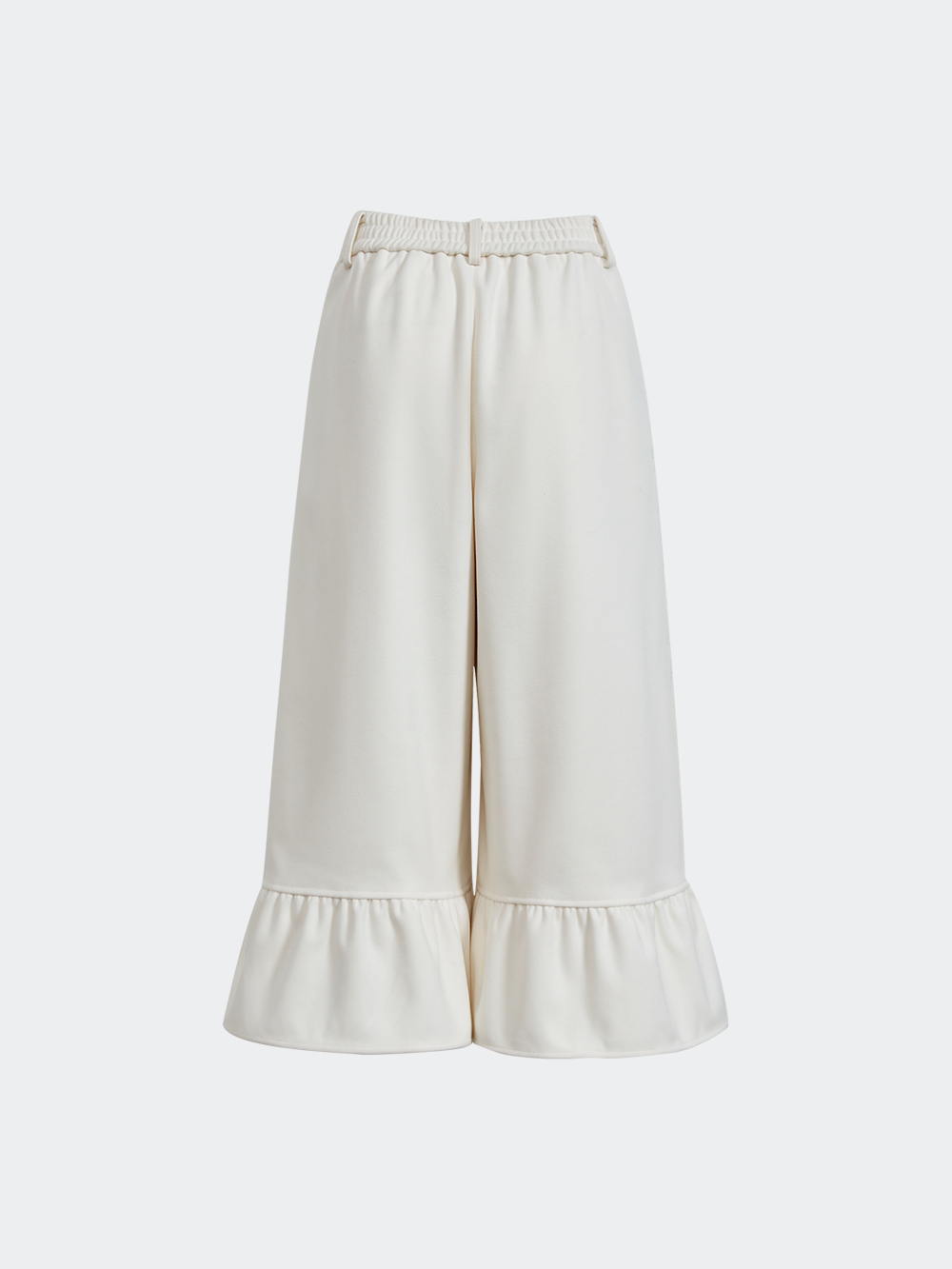 Ruffle Hem Cropped Pants