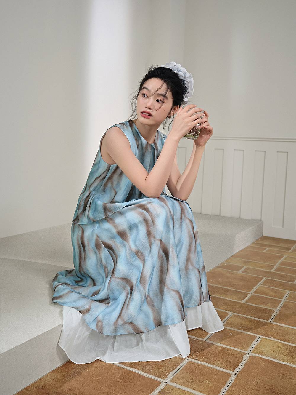 Blurred Stripe Layered Dress