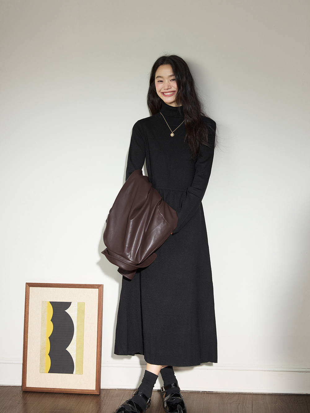 Turtleneck Knit Dress