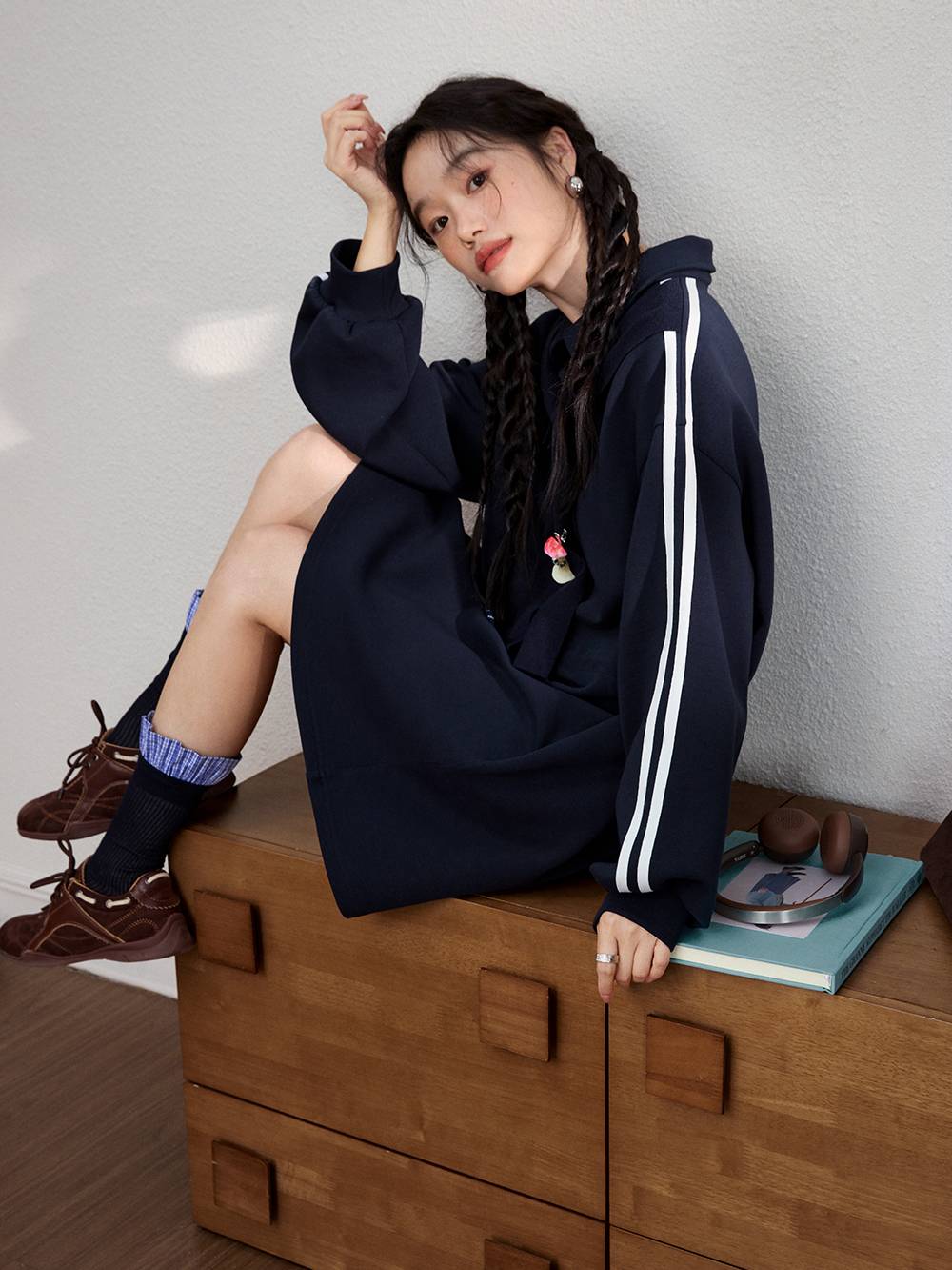 Layered Look Sweatshirt Dress