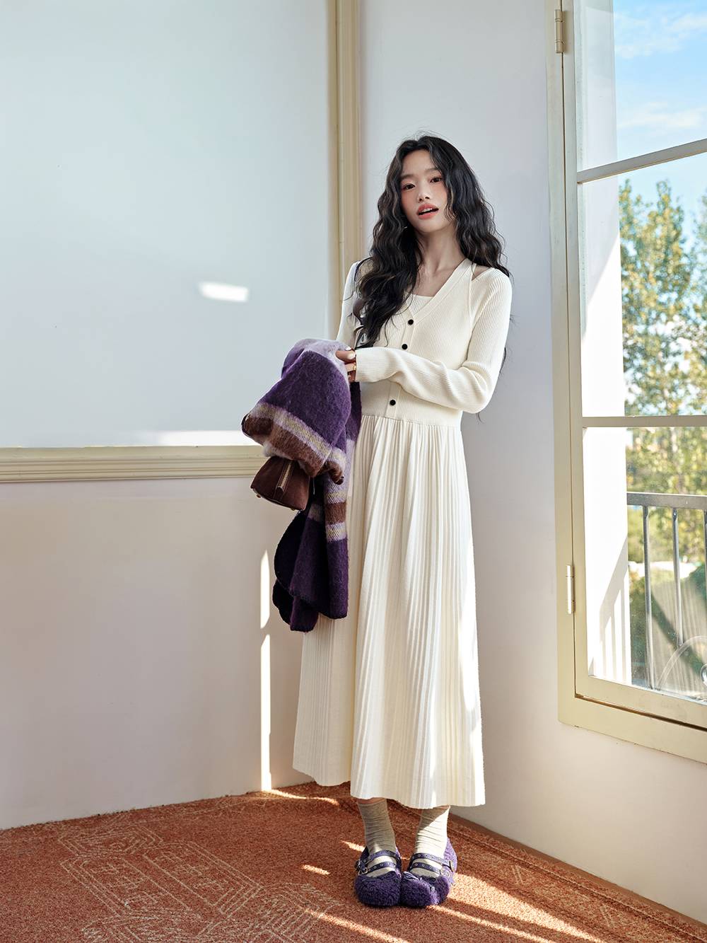 Layered Look Knit Dress