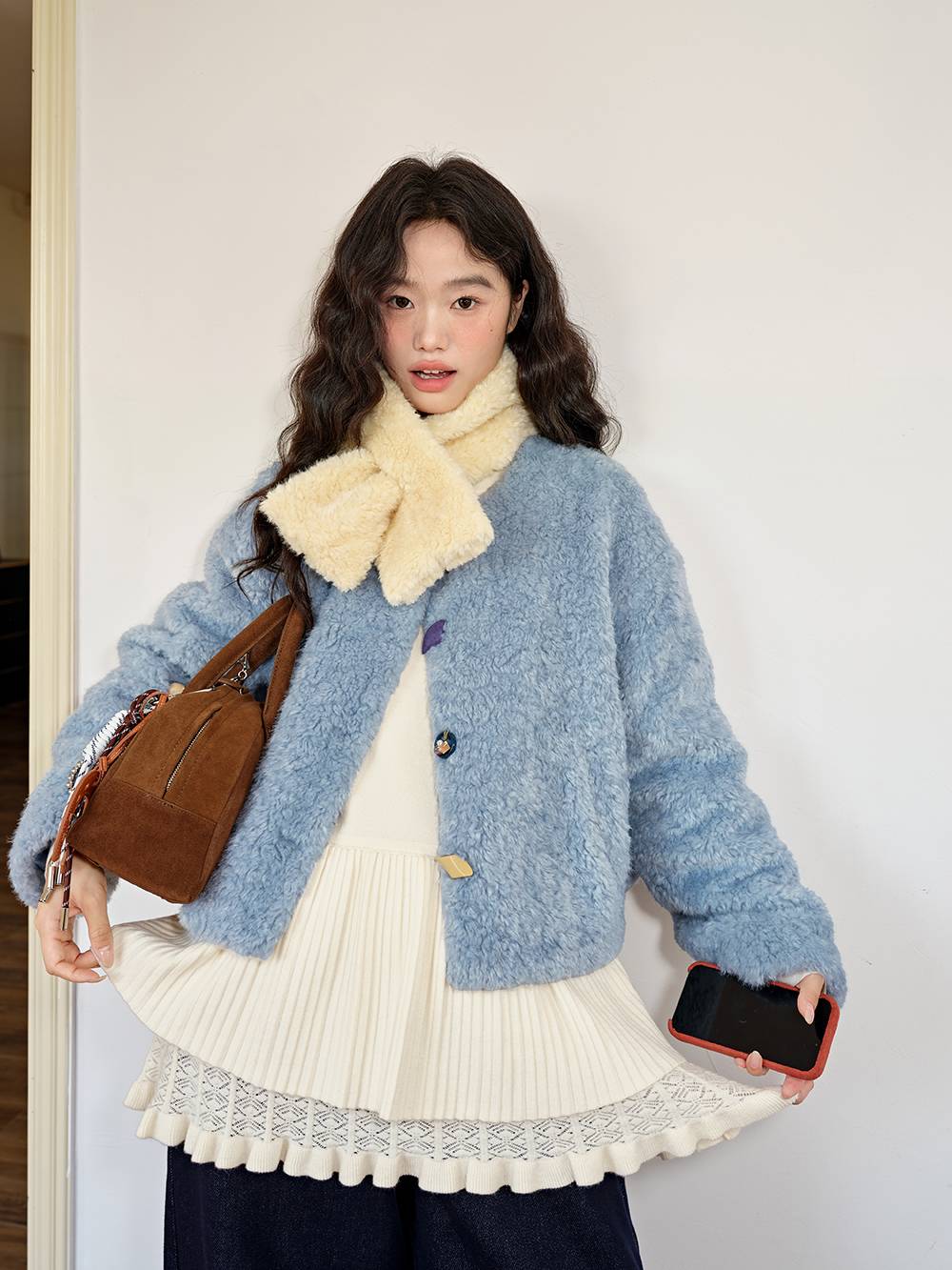 Fuzzy Scarf and Jacket