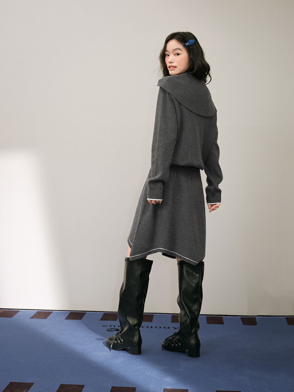 Sailor Collar Knit Dress