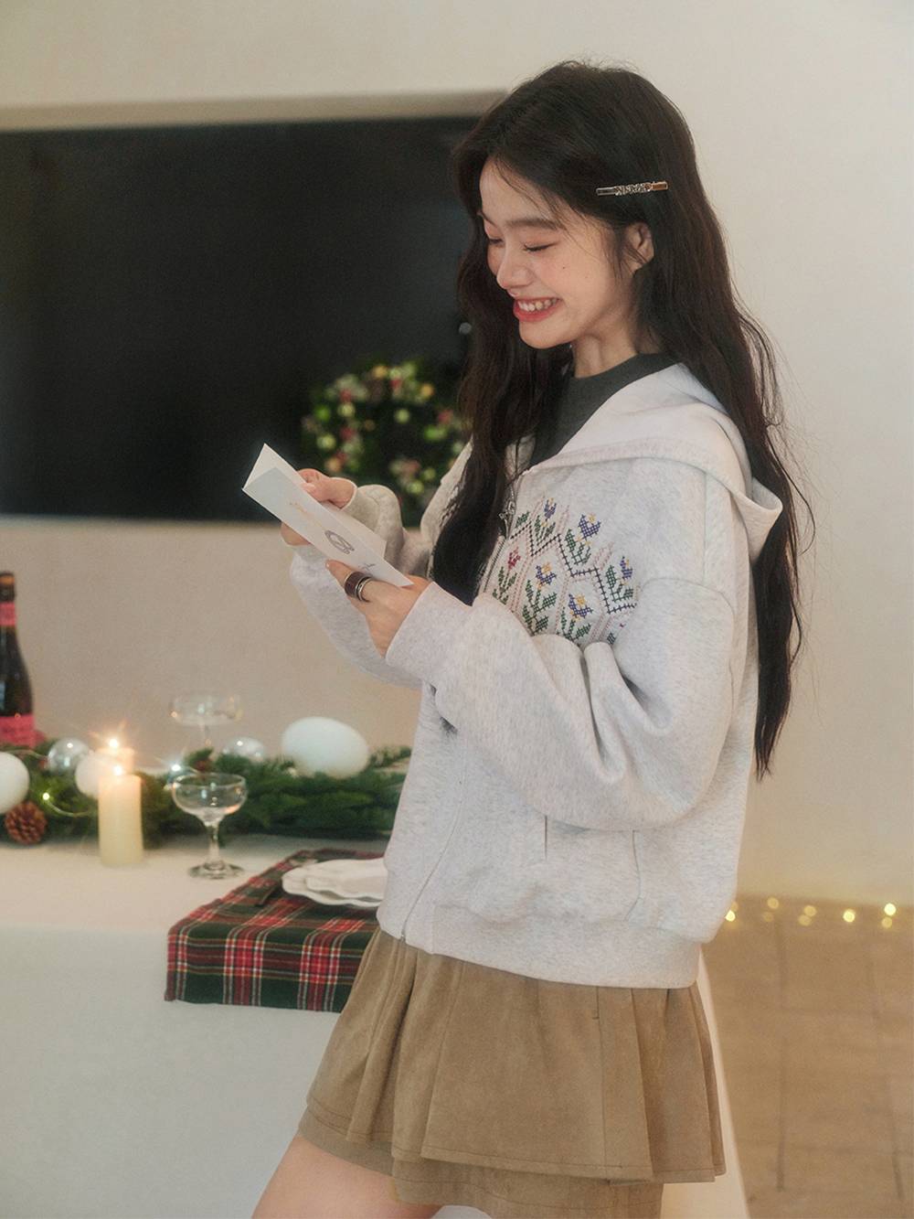 Floral Zip Up Hoodie