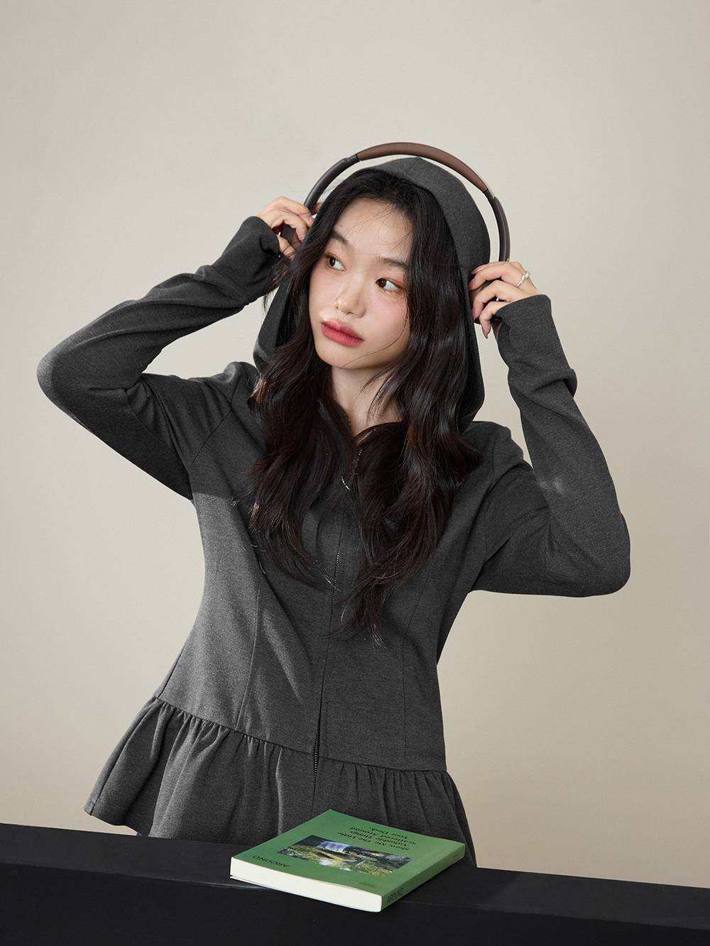 Fitted Zip-Up Hooded Jacket