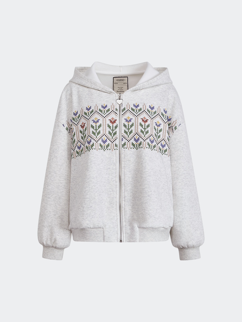 Floral Zip Up Hoodie