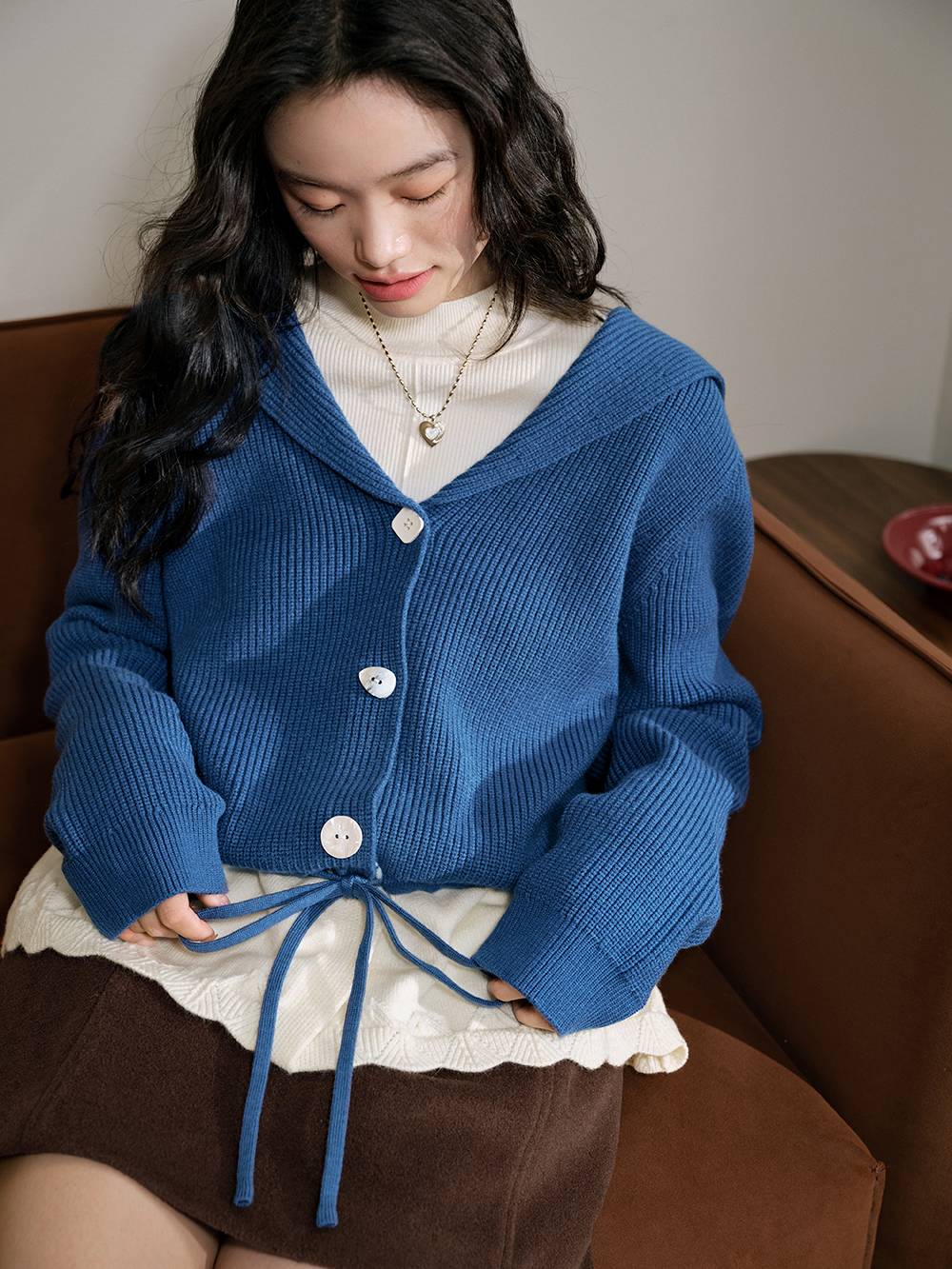 Sailor Collar Drawstring Sweater