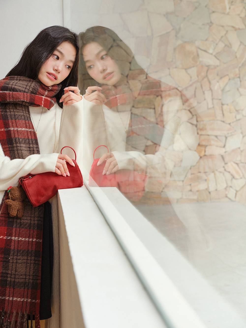 Longline Cardigan and Mock Neck Sweater