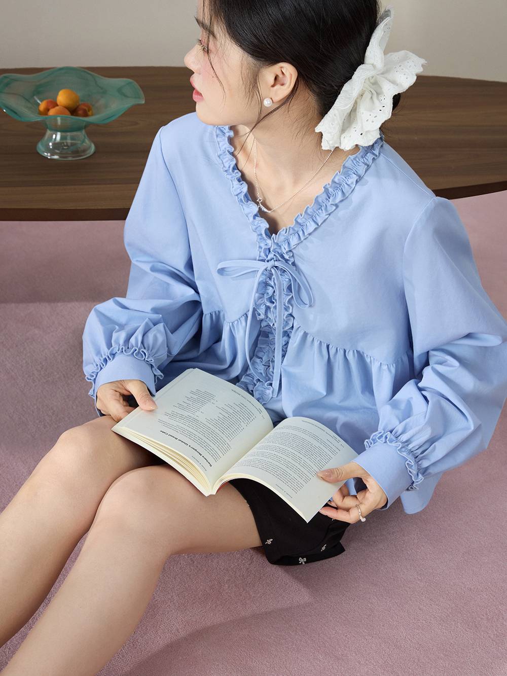 Ruffle-trim Blouse