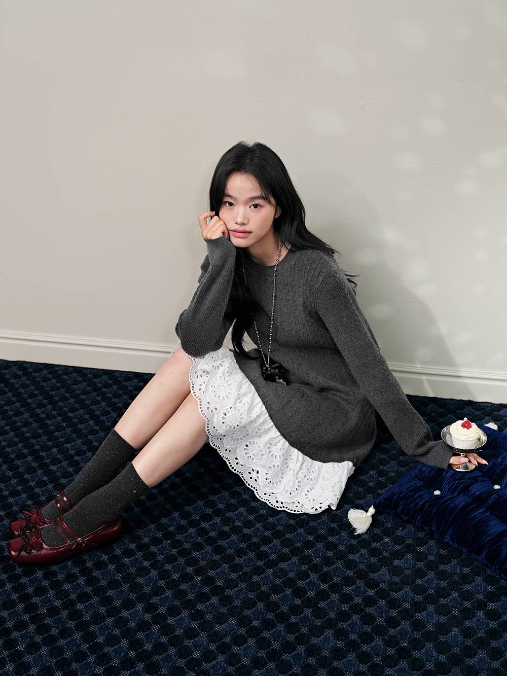 Layered Lace Hem Dress