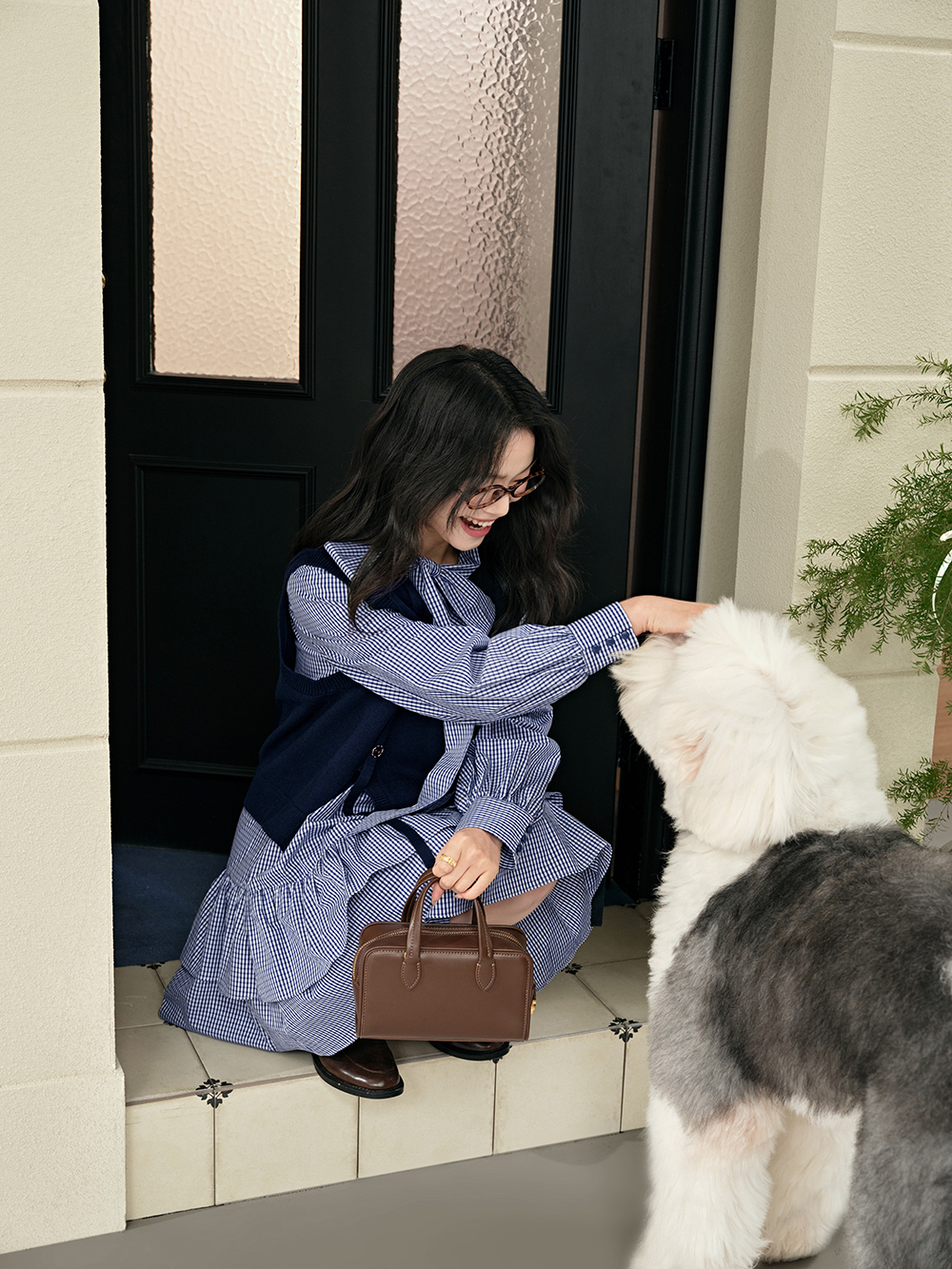 Vest and Ribbon Tie Dress