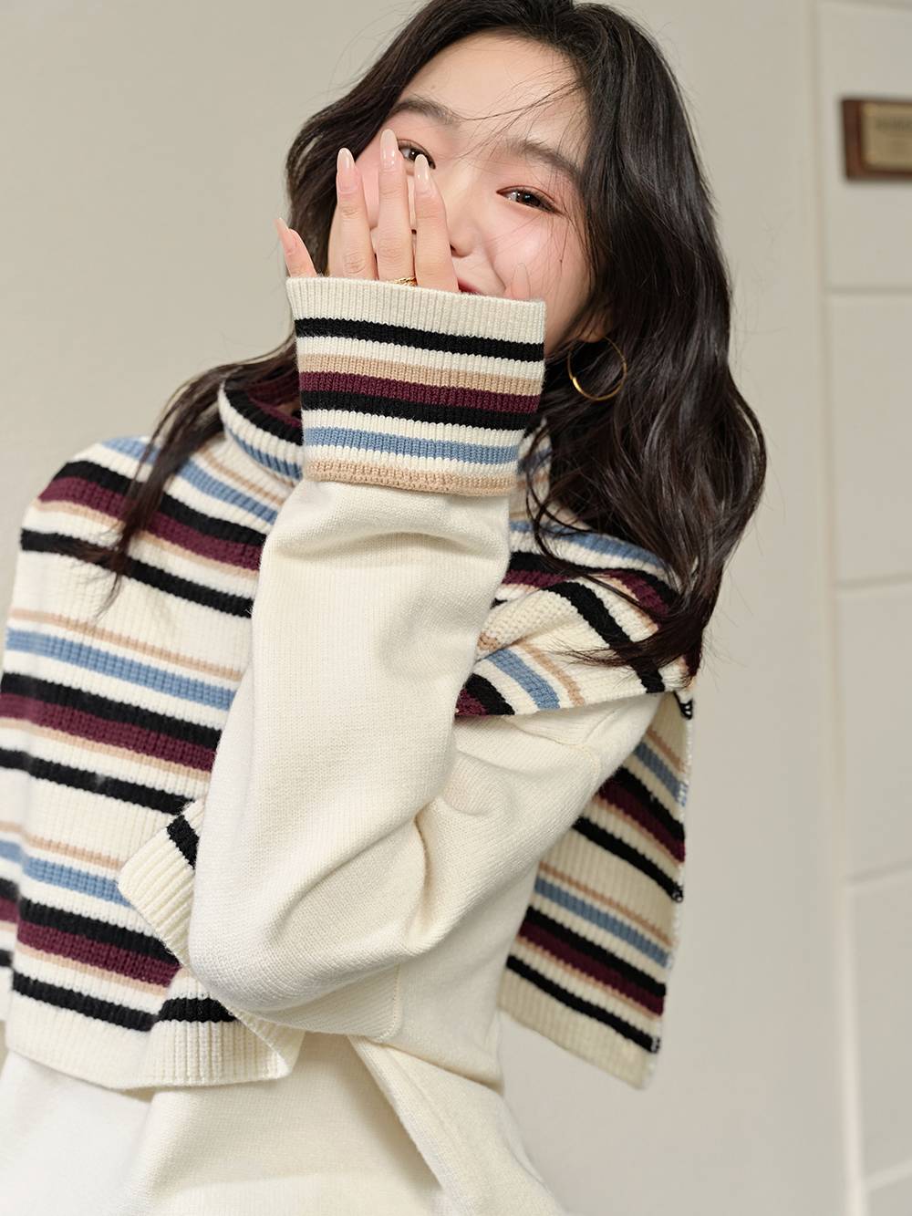 Striped Cape Sweater