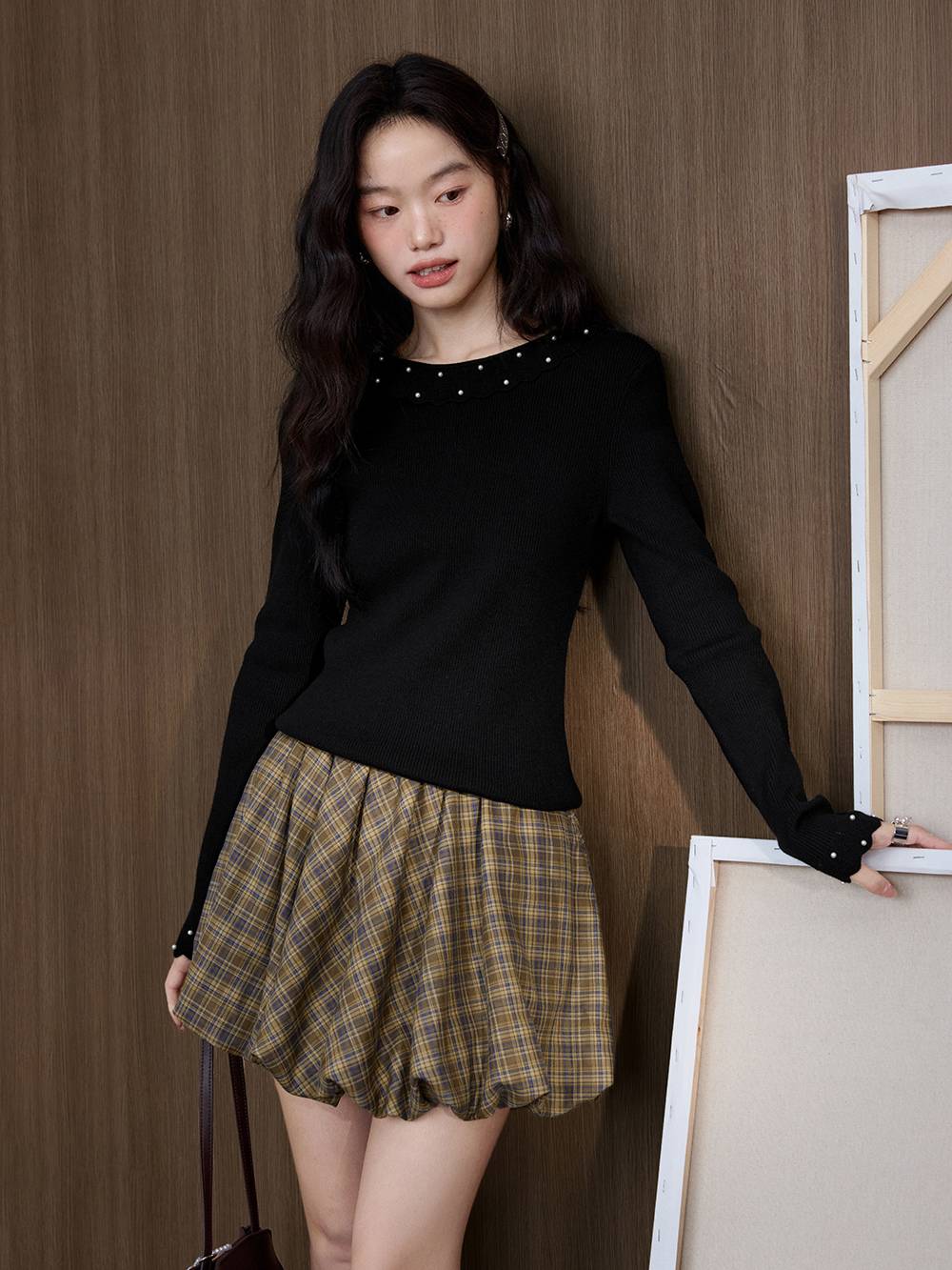 Pearl Embellished Knit Top