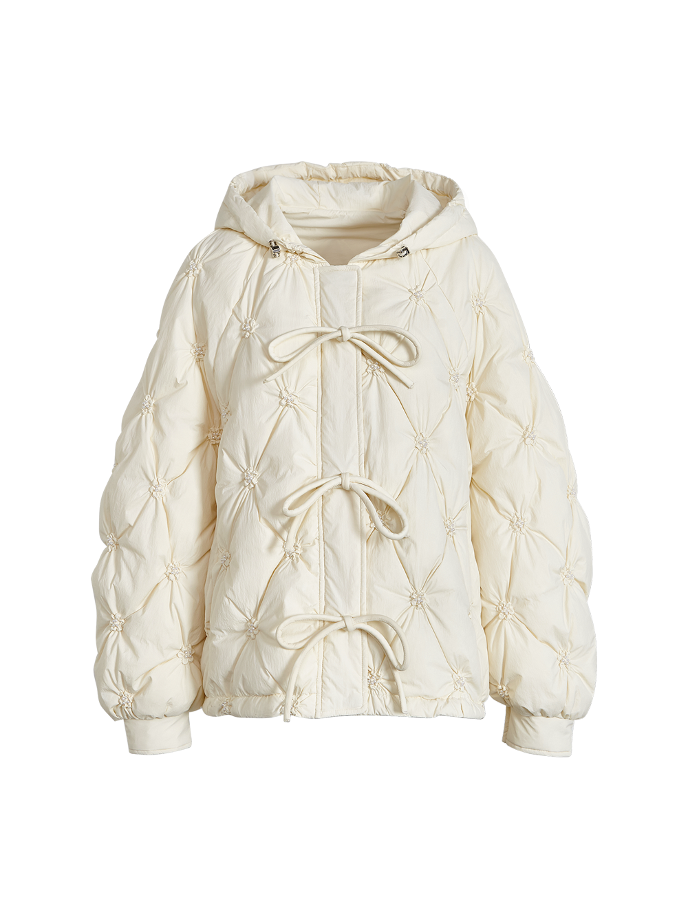 Hooded Bow Puffer Jacket
