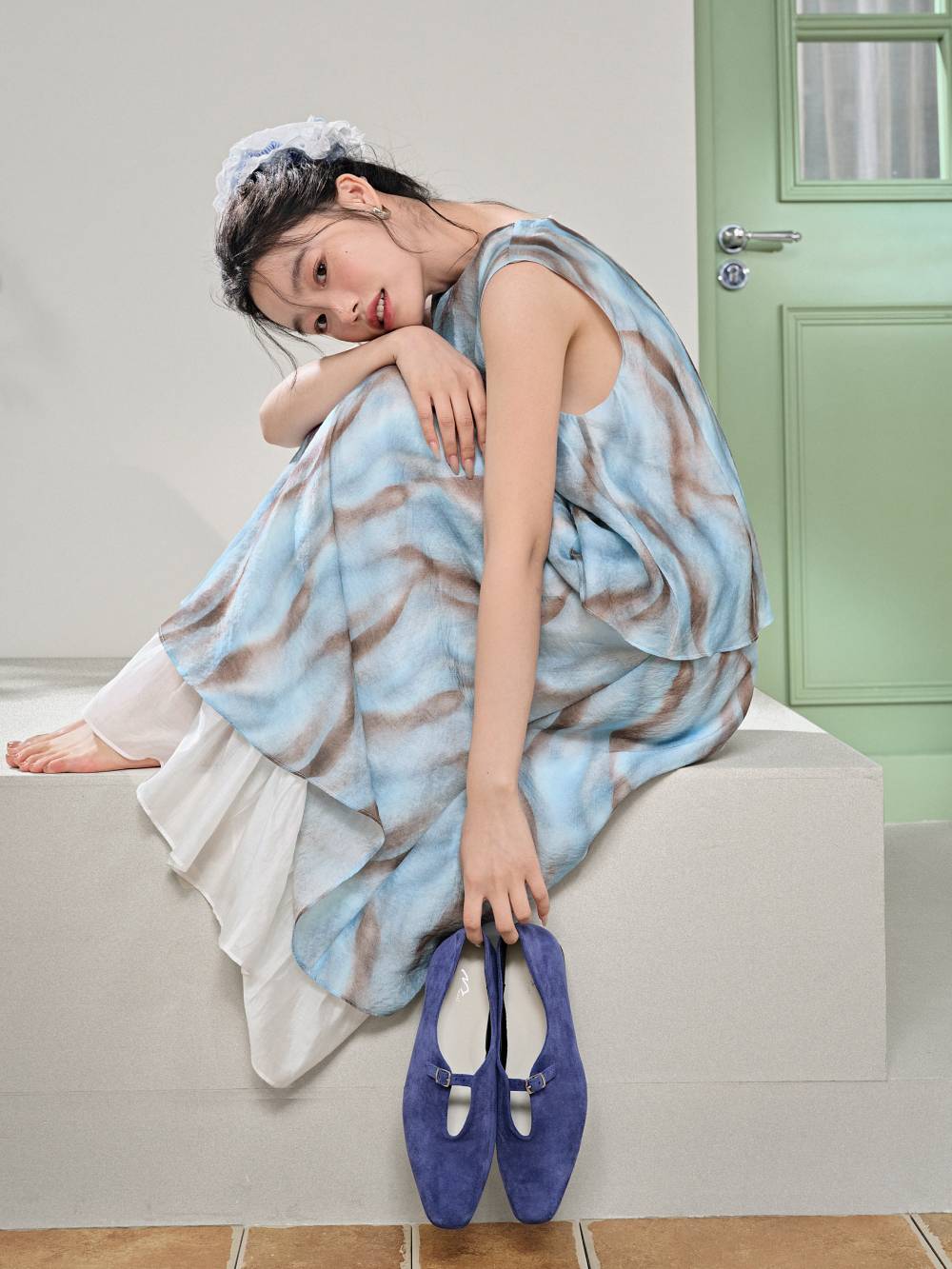 Blurred Stripe Layered Dress