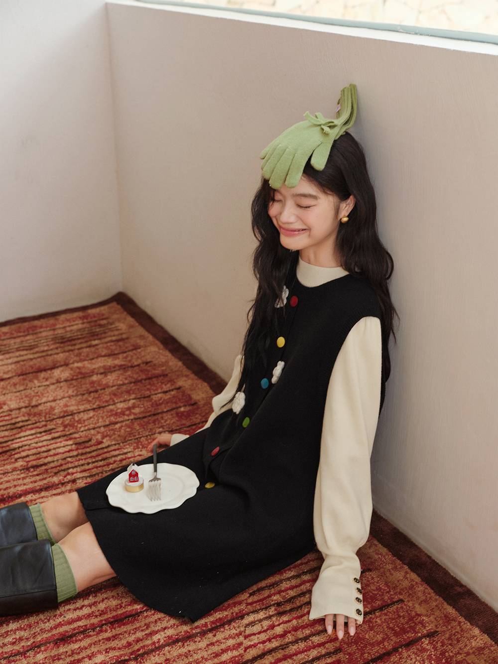 Sleeveless Colourful Button Dress