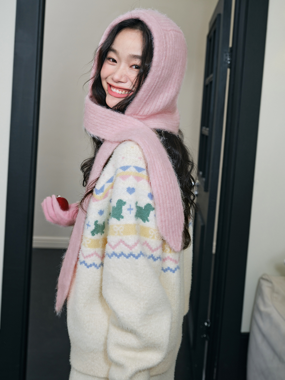 Fair Isle Zip Up Sweater and Skirt