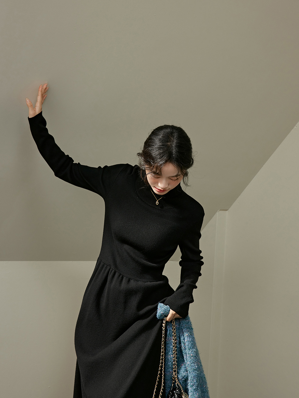 Turtleneck Knit Dress