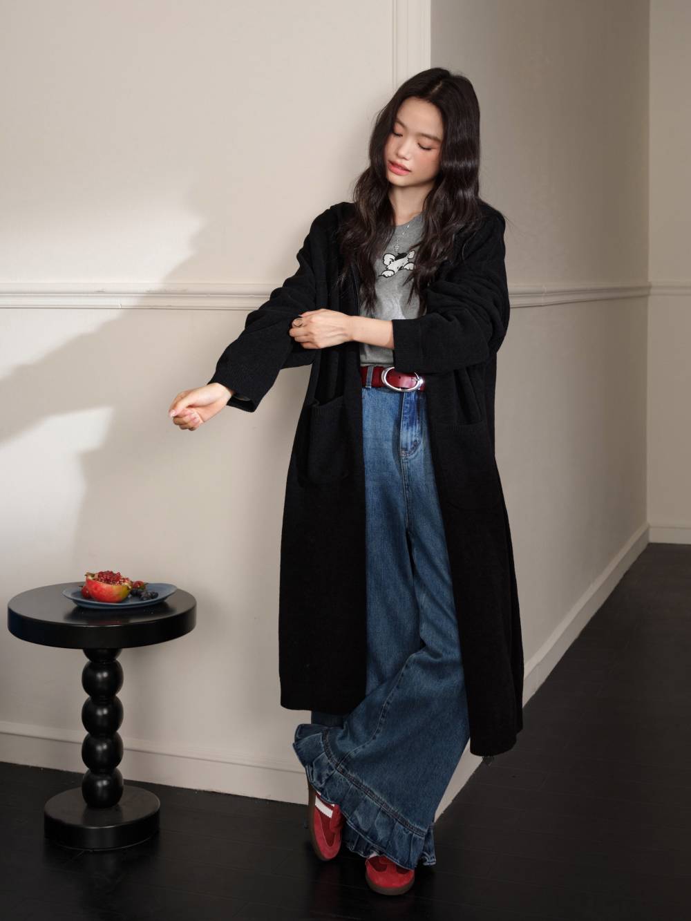 Zipped Hooded Cardigan