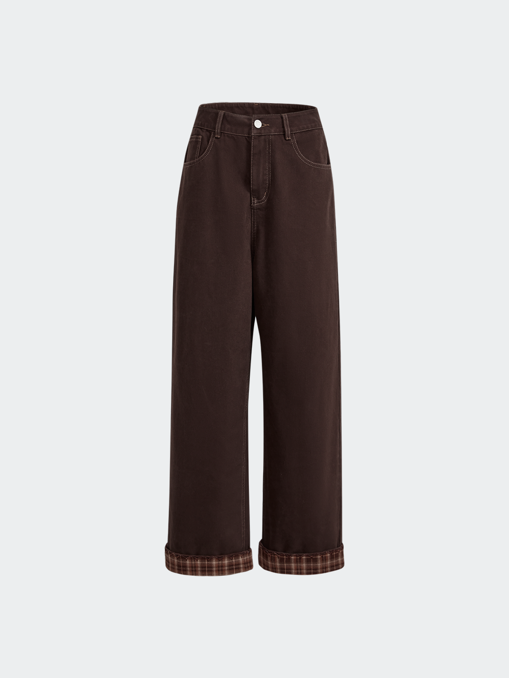 Folded Scallop Hem Jeans