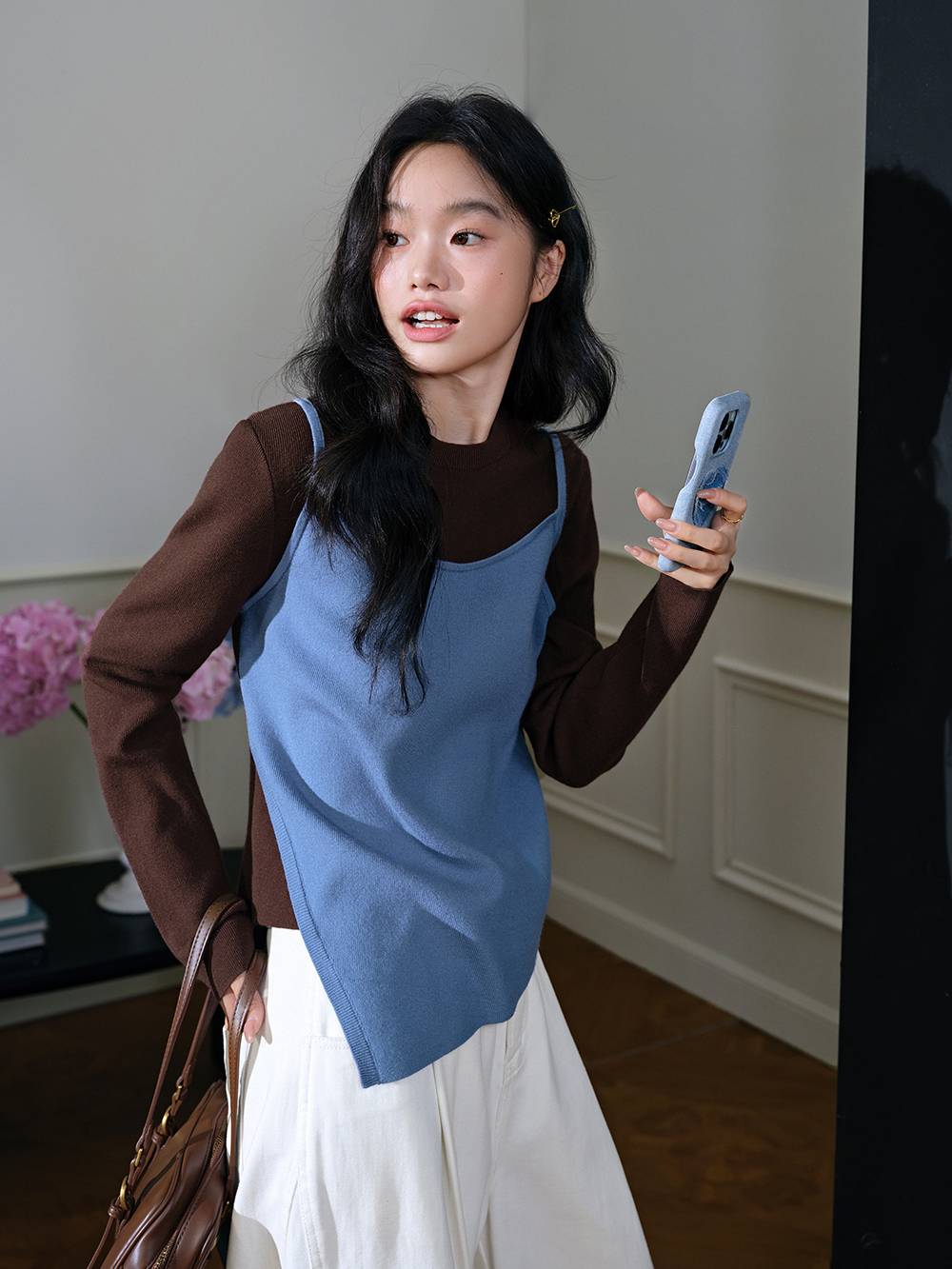 Layered Look Knit Top