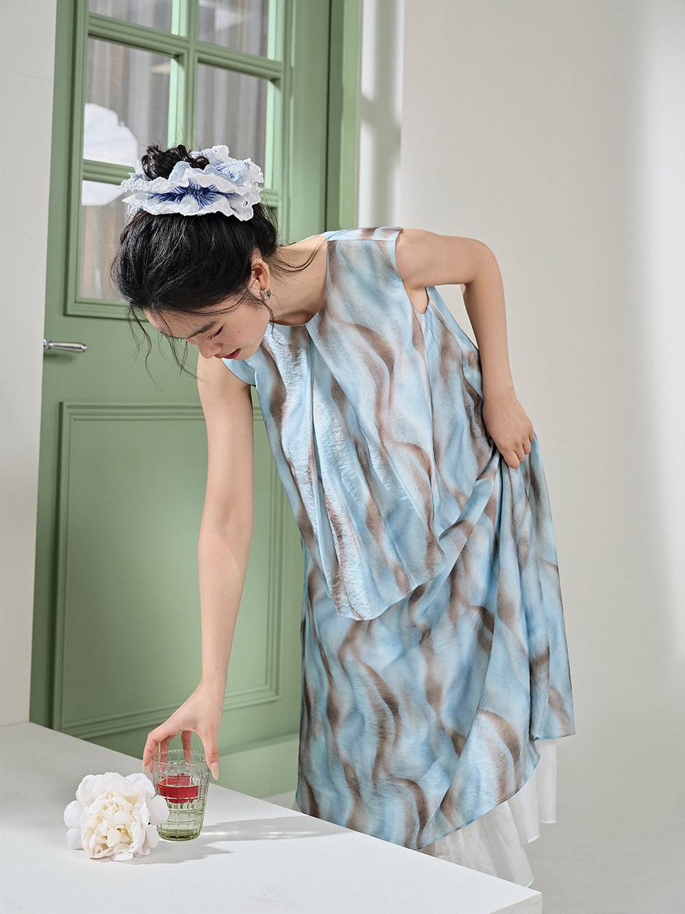 Blurred Stripe Layered Dress