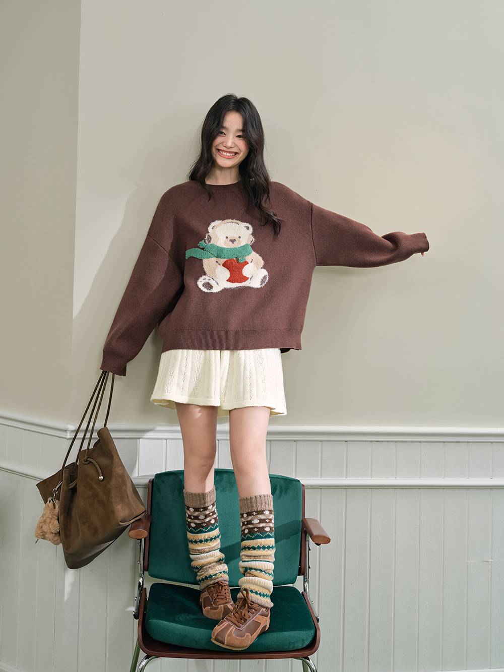 Bear Embroidered Sweater
