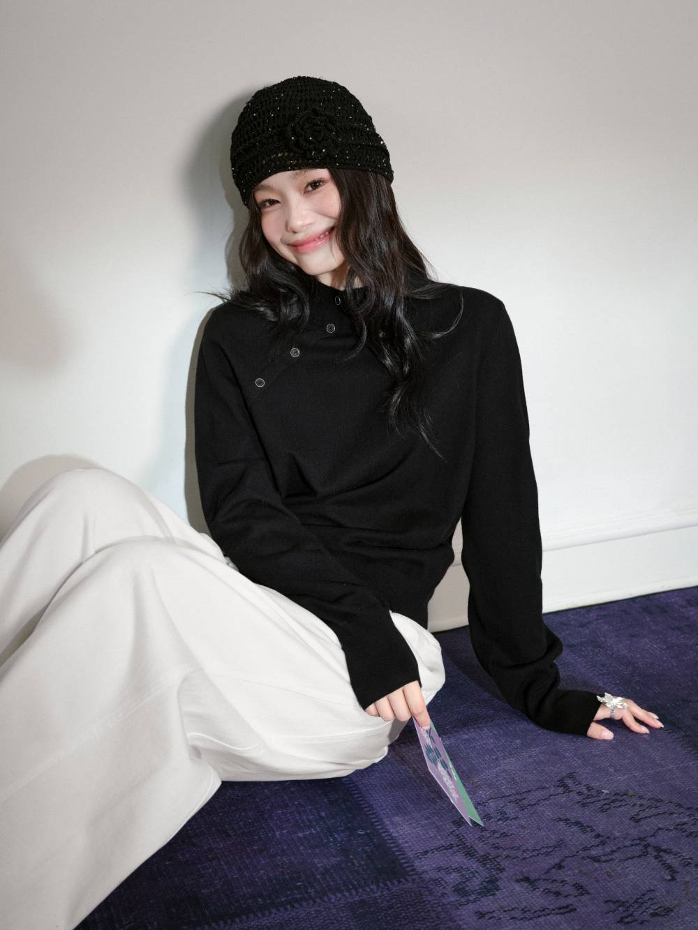 Mock Neck Long-Sleeve Top