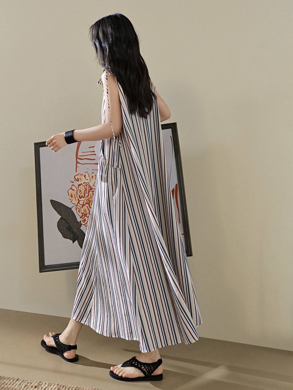 Belted Striped Dress