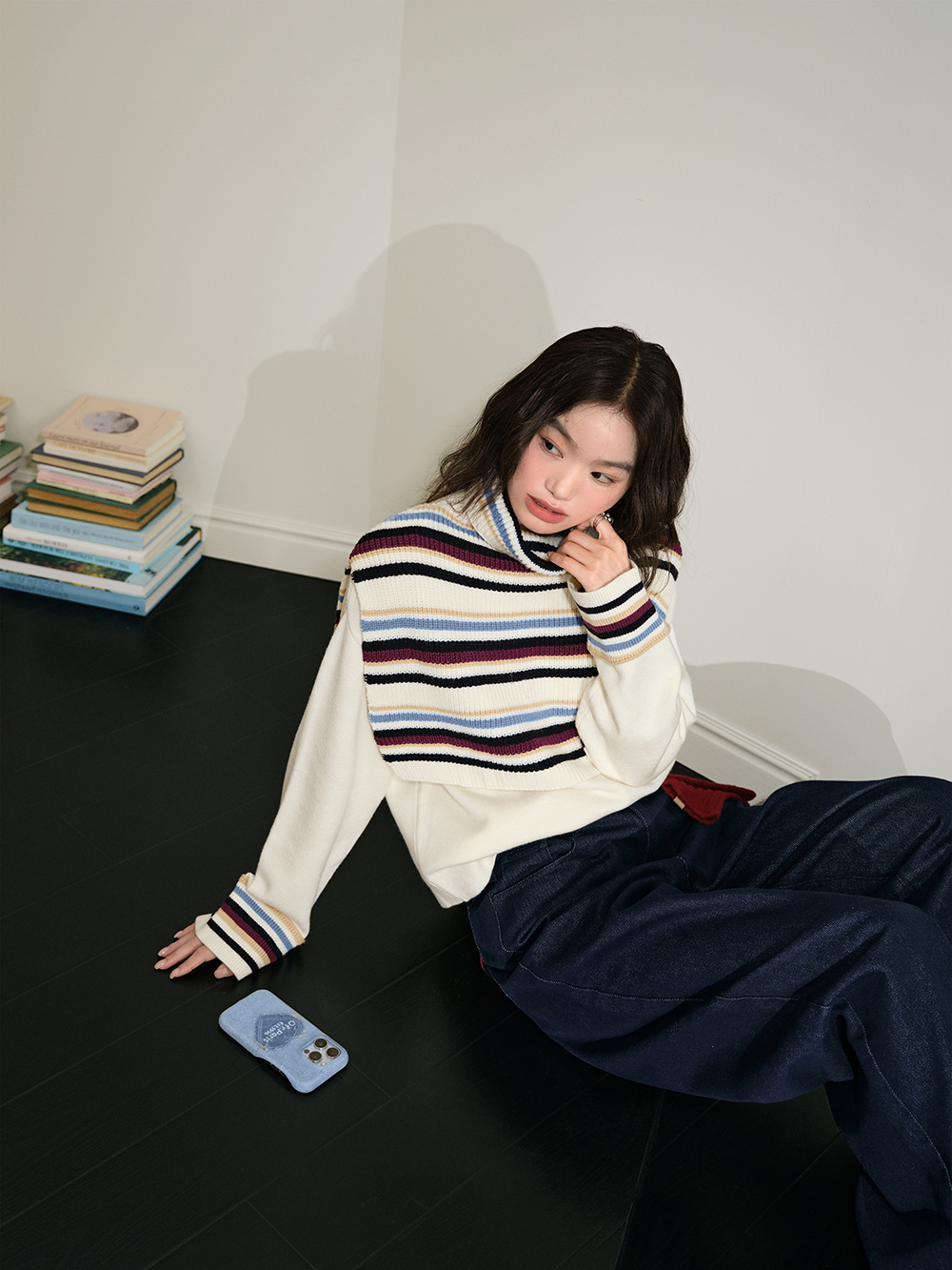 Striped Cape Sweater