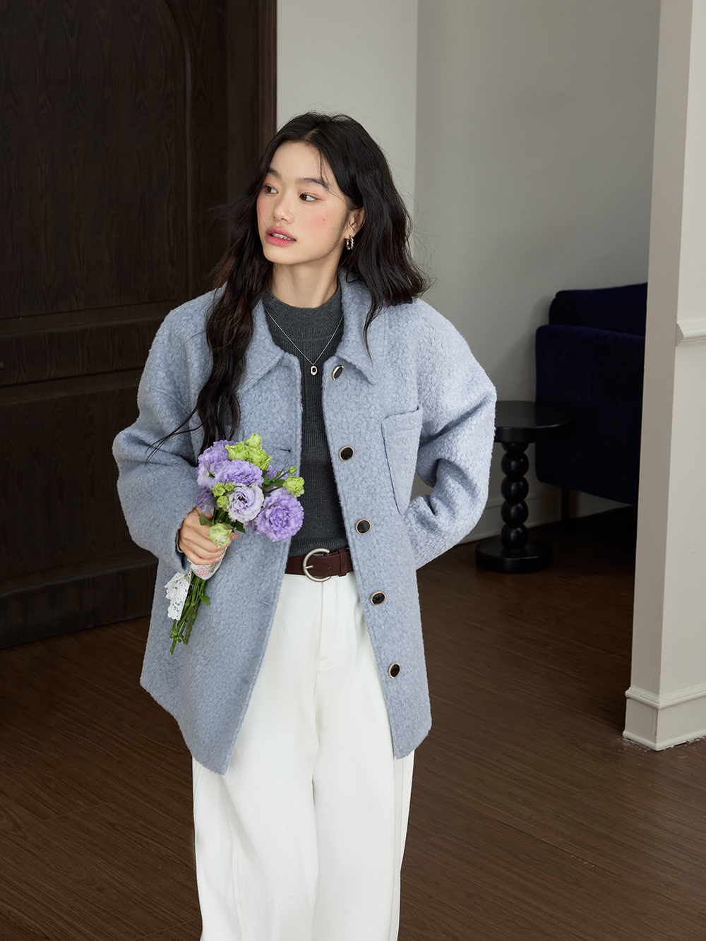 Fleece Button Up Jacket